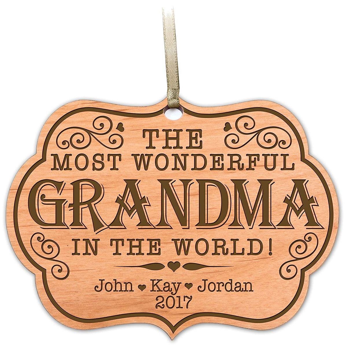 Personalized Wooden Engraved Family Ornaments - The Most Wonderful - LifeSong Milestones