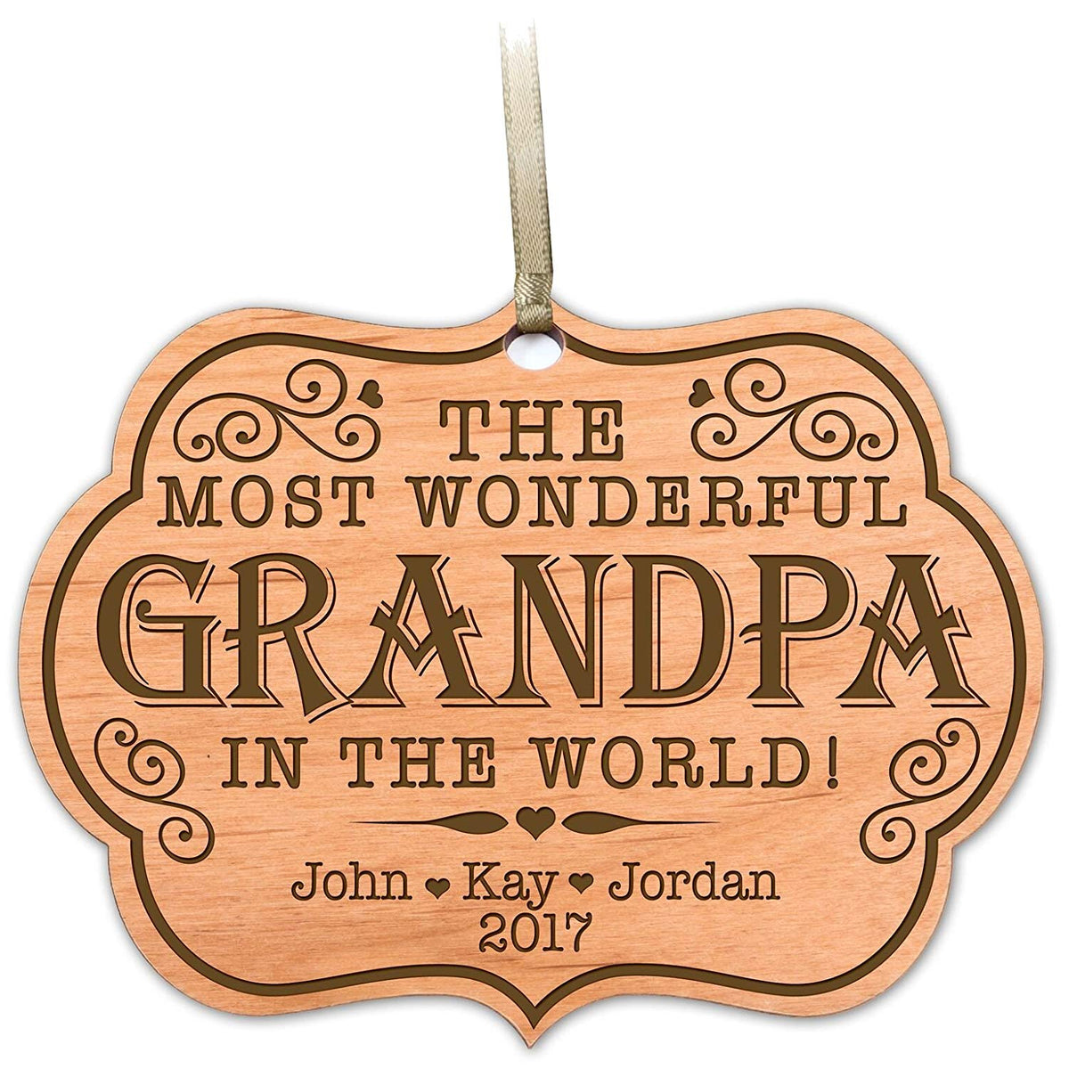 Personalized Wooden Engraved Family Ornaments - The Most Wonderful - LifeSong Milestones