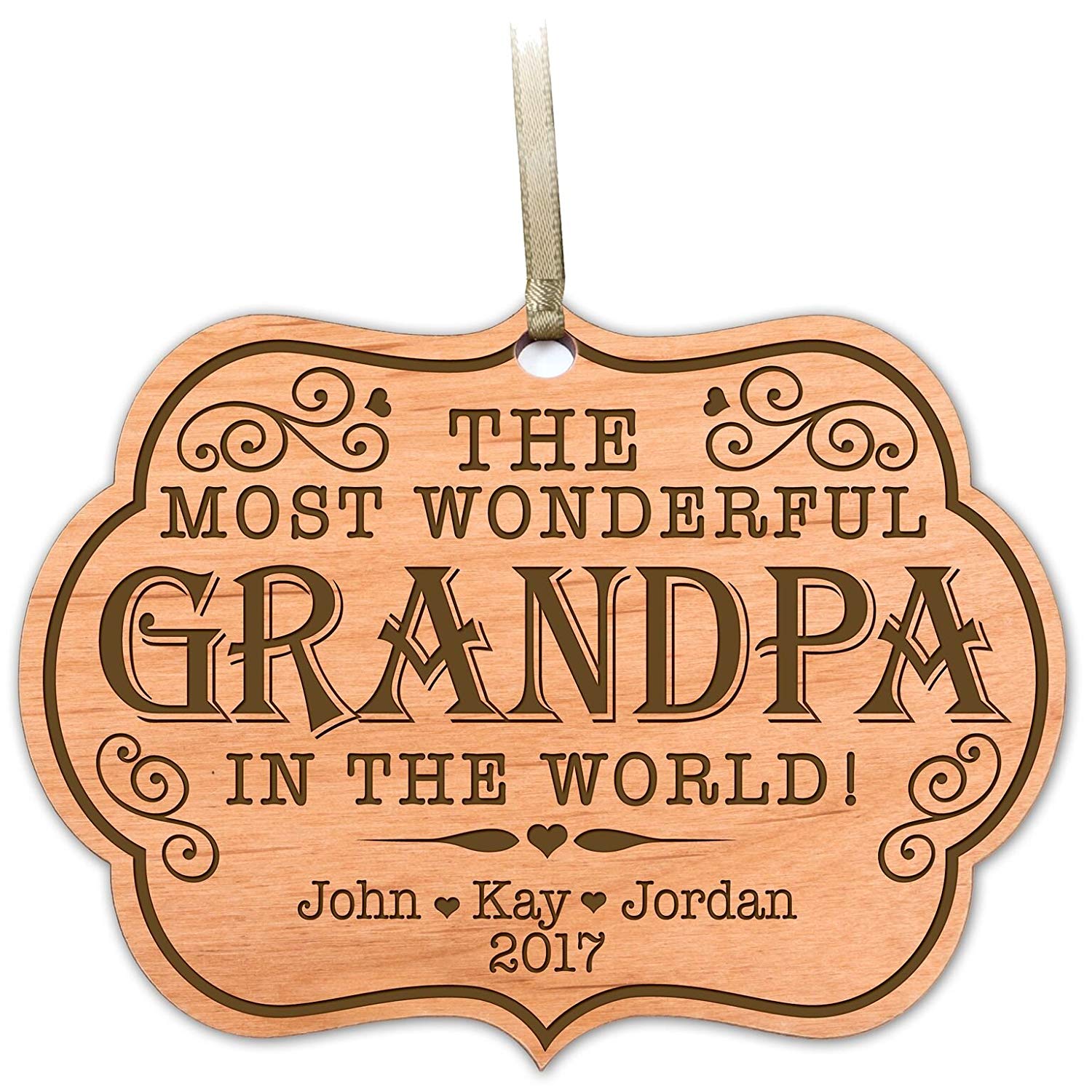 Personalized Wooden Engraved Family Ornaments - The Most Wonderful - LifeSong Milestones