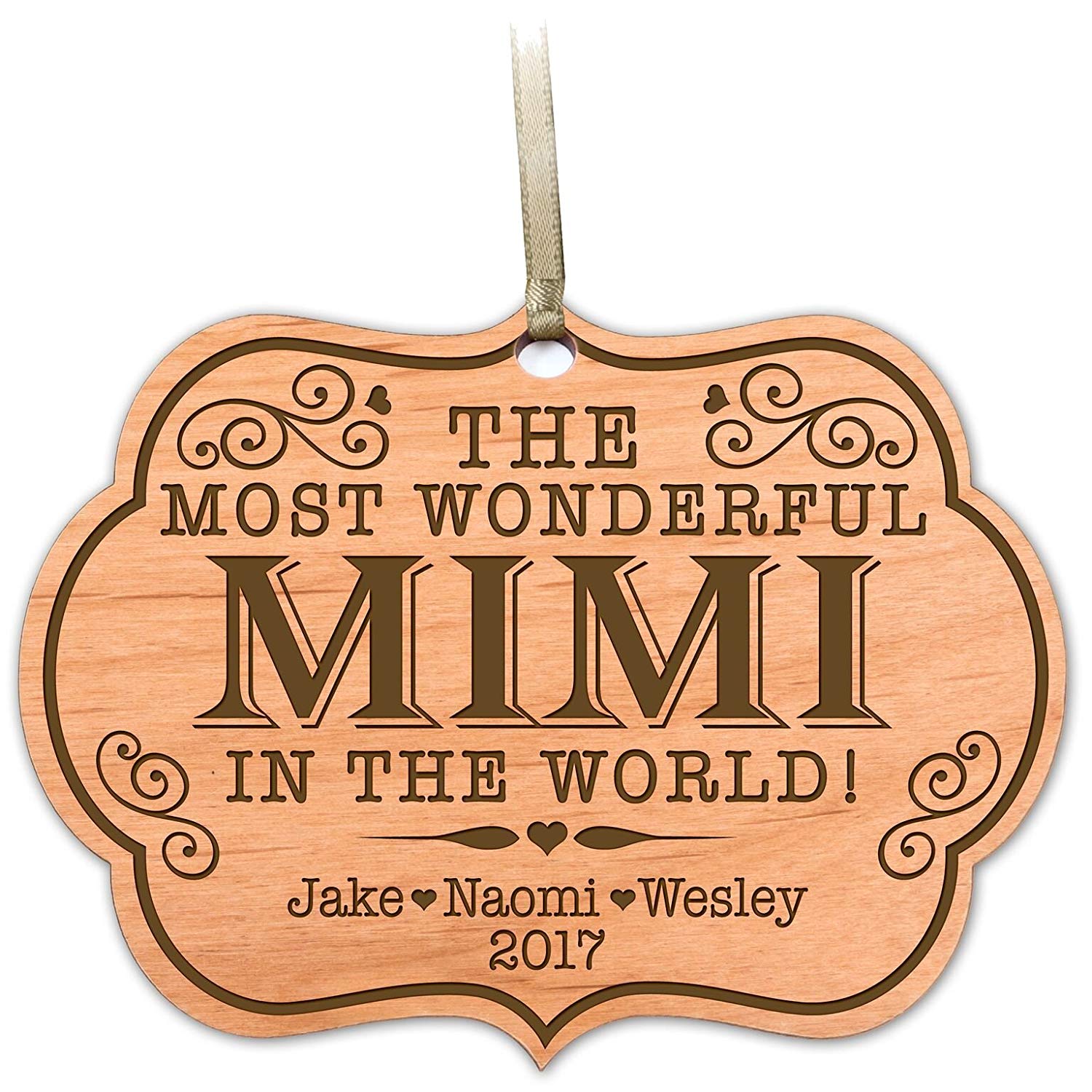 Personalized Wooden Engraved Family Ornaments - The Most Wonderful - LifeSong Milestones
