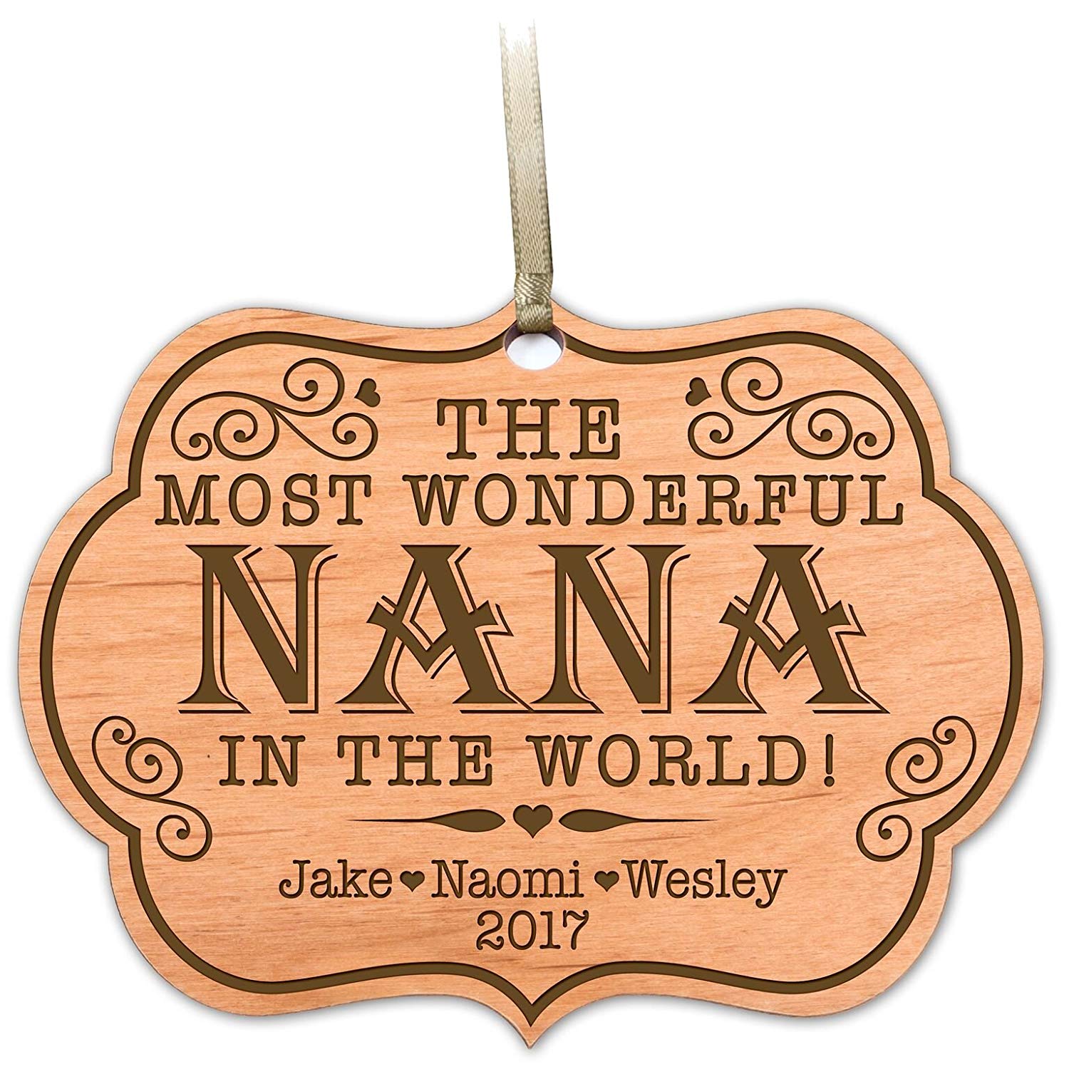 Personalized Wooden Engraved Family Ornaments - The Most Wonderful - LifeSong Milestones