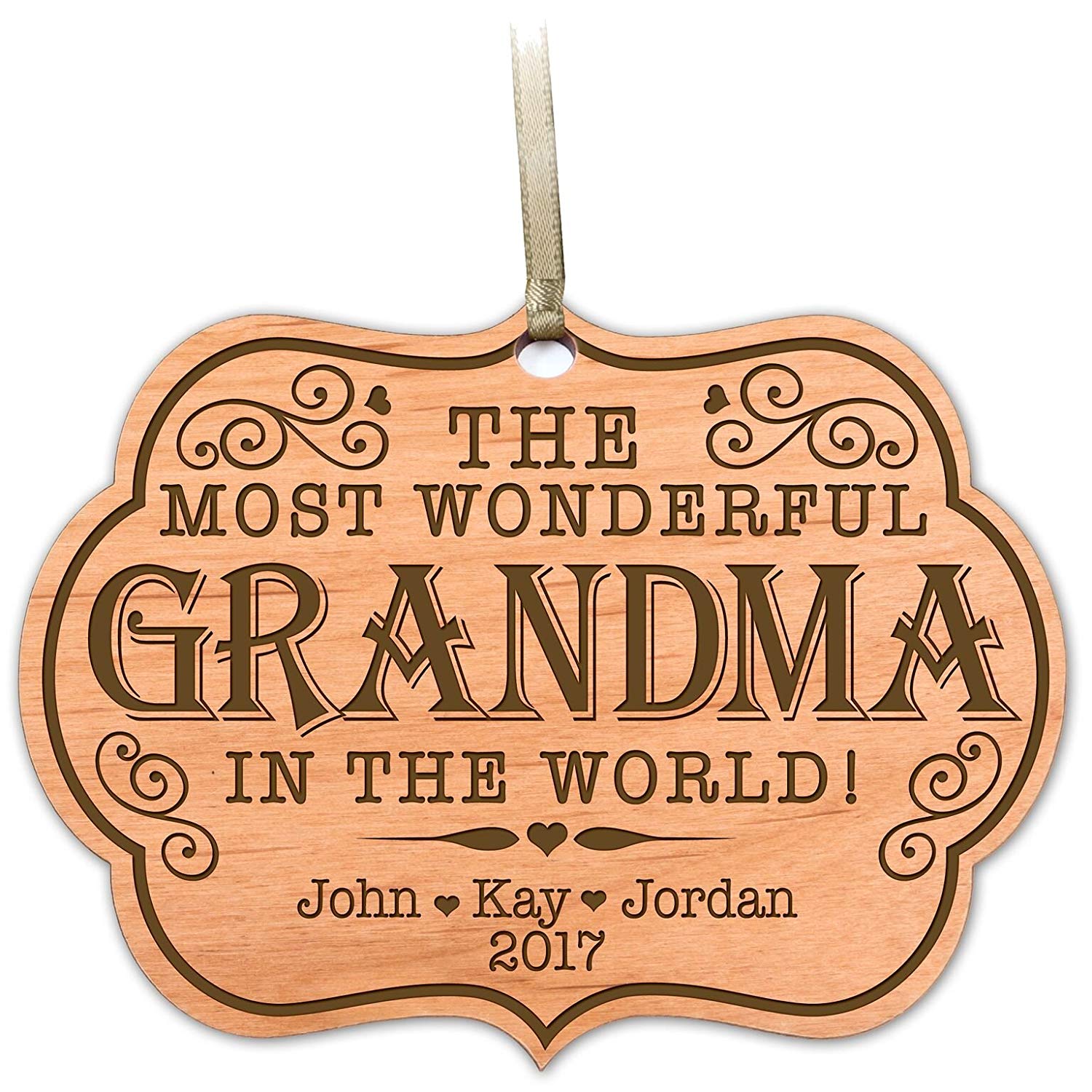 Personalized Wooden Engraved Family Ornaments - The Most Wonderful - LifeSong Milestones