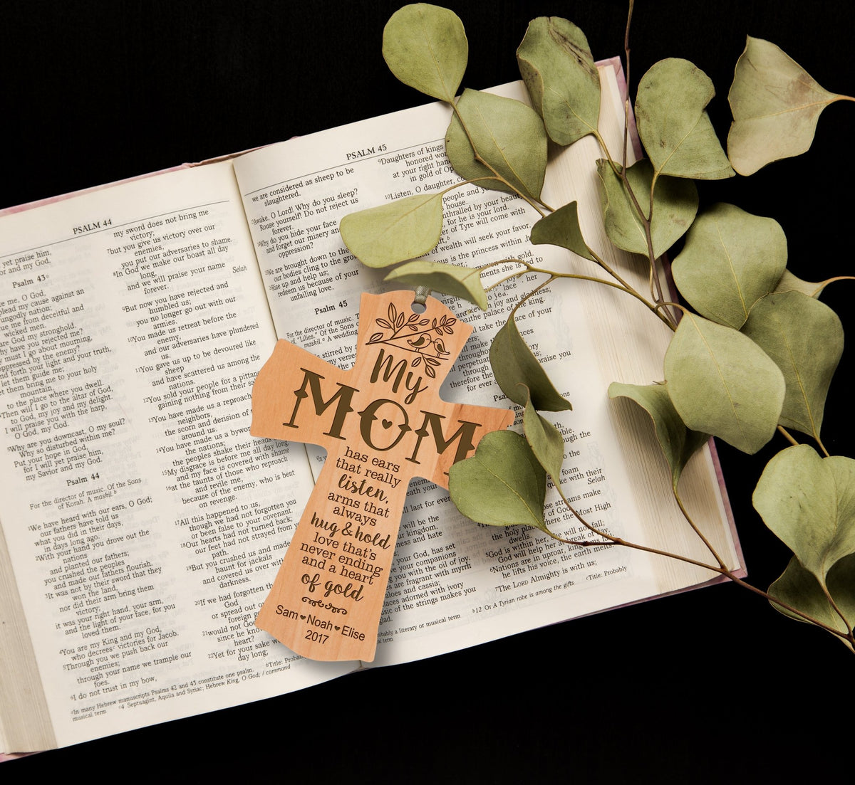 Personalized Wooden Family Cross Ornaments - Family Members - LifeSong Milestones