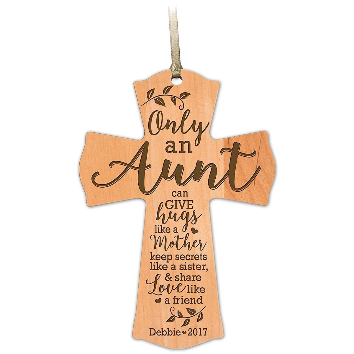 Personalized Wooden Family Cross Ornaments - Family Members - LifeSong Milestones