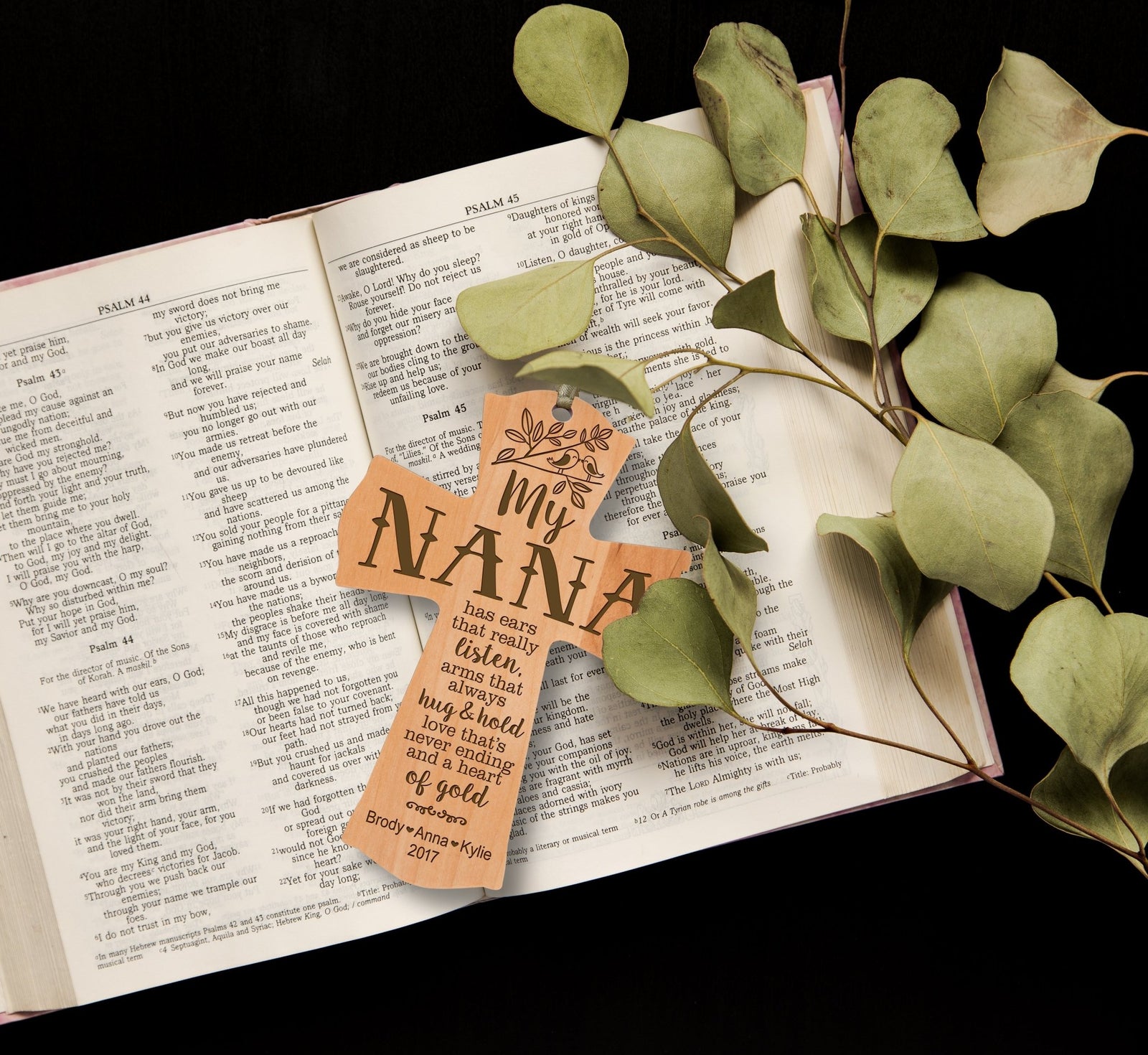 Personalized Wooden Family Cross Ornaments - Family Members - LifeSong Milestones