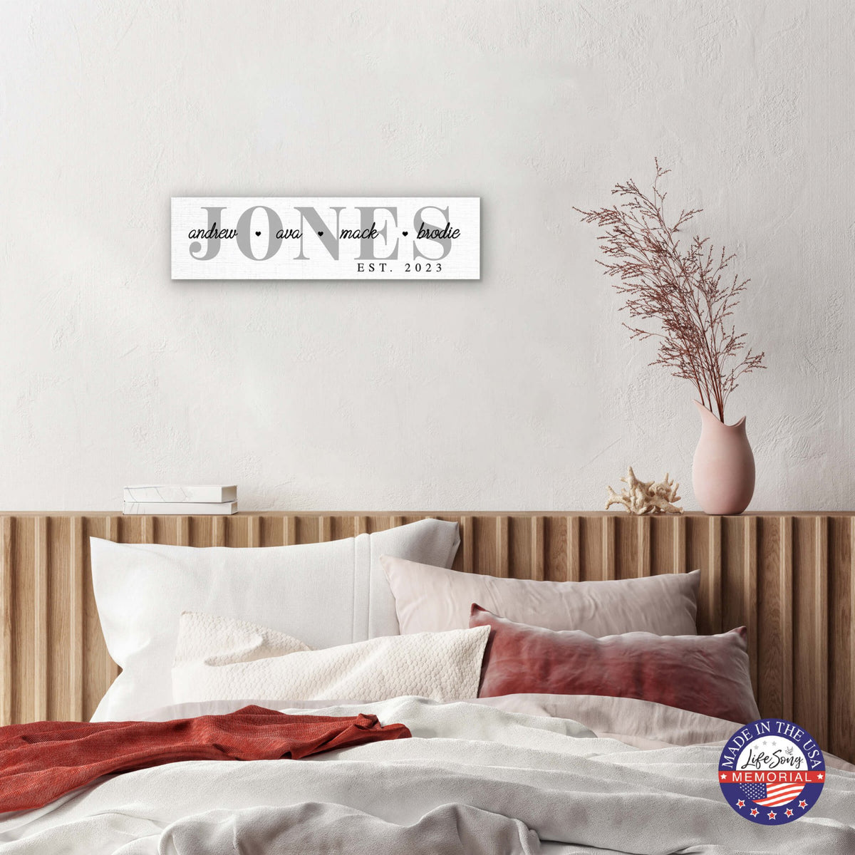 Personalized Wooden Family Name Wall Hanging Plaque for Home Décor - Jones - LifeSong Milestones
