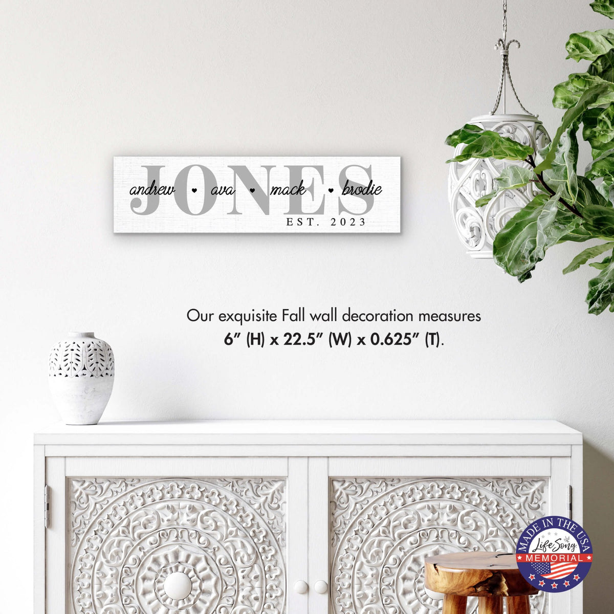 Personalized Wooden Family Name Wall Hanging Plaque for Home Décor - Jones - LifeSong Milestones