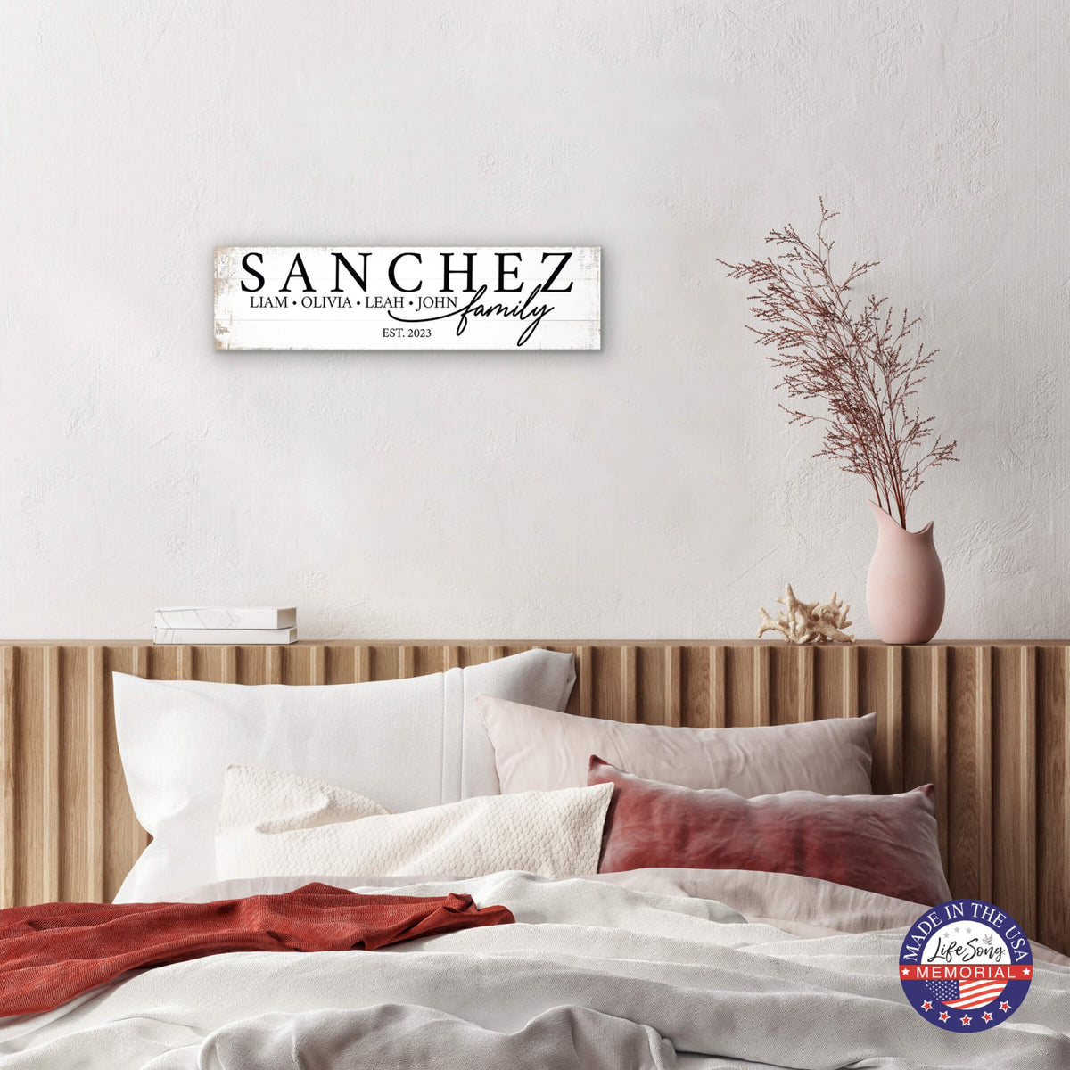 Personalized Wooden Family Name Wall Hanging Plaque for Home Décor - Sanchez Family - LifeSong Milestones