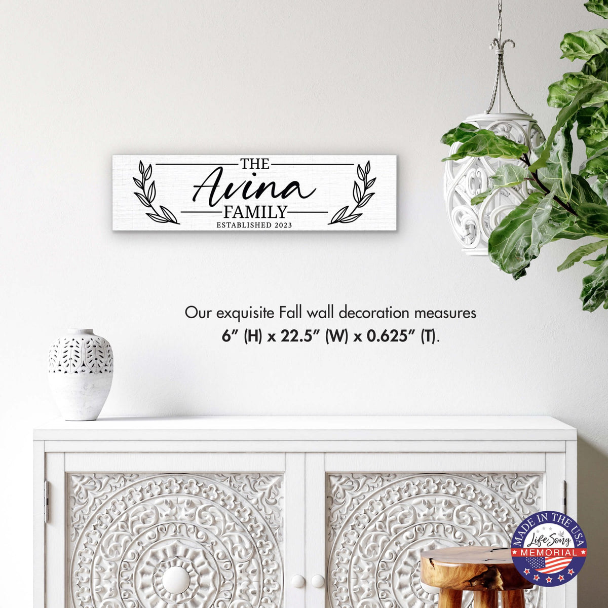 Personalized Wooden Family Name Wall Hanging Plaque for Home Décor - The Avina Family - LifeSong Milestones