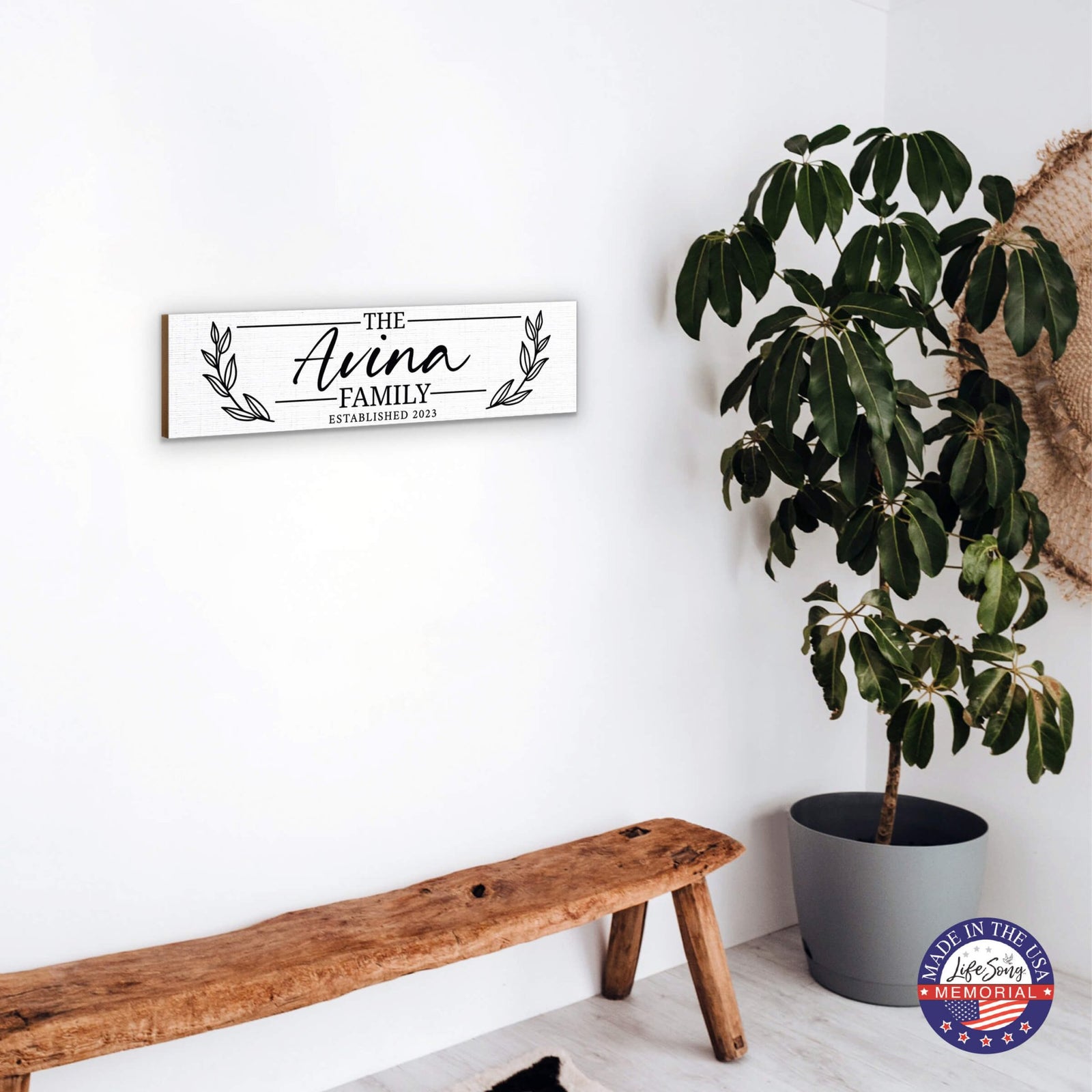 Personalized Wooden Family Name Wall Hanging Plaque for Home Décor - The Avina Family - LifeSong Milestones