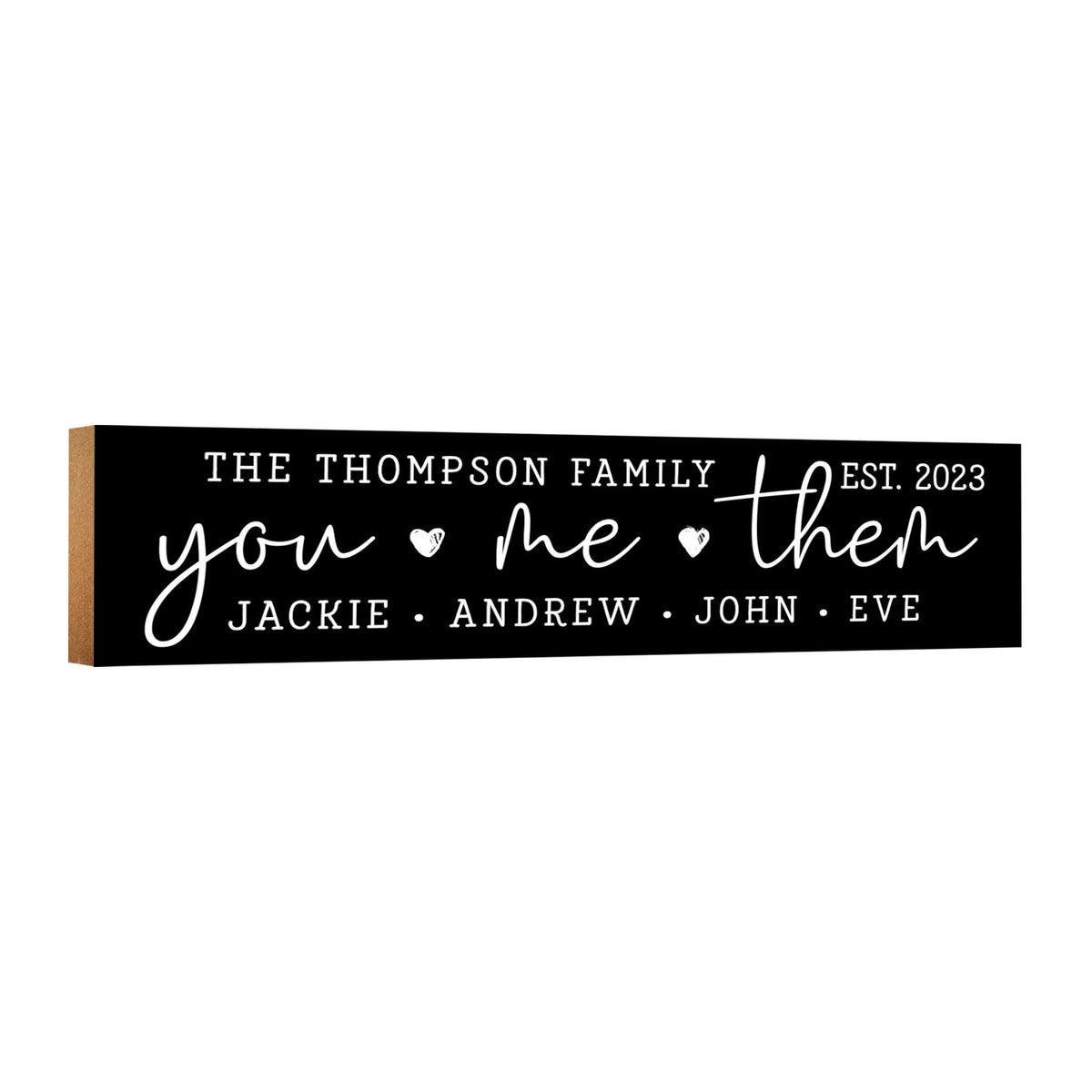 Personalized Wooden Family Name Wall Hanging Plaque for Home Décor - You Me Them - LifeSong Milestones