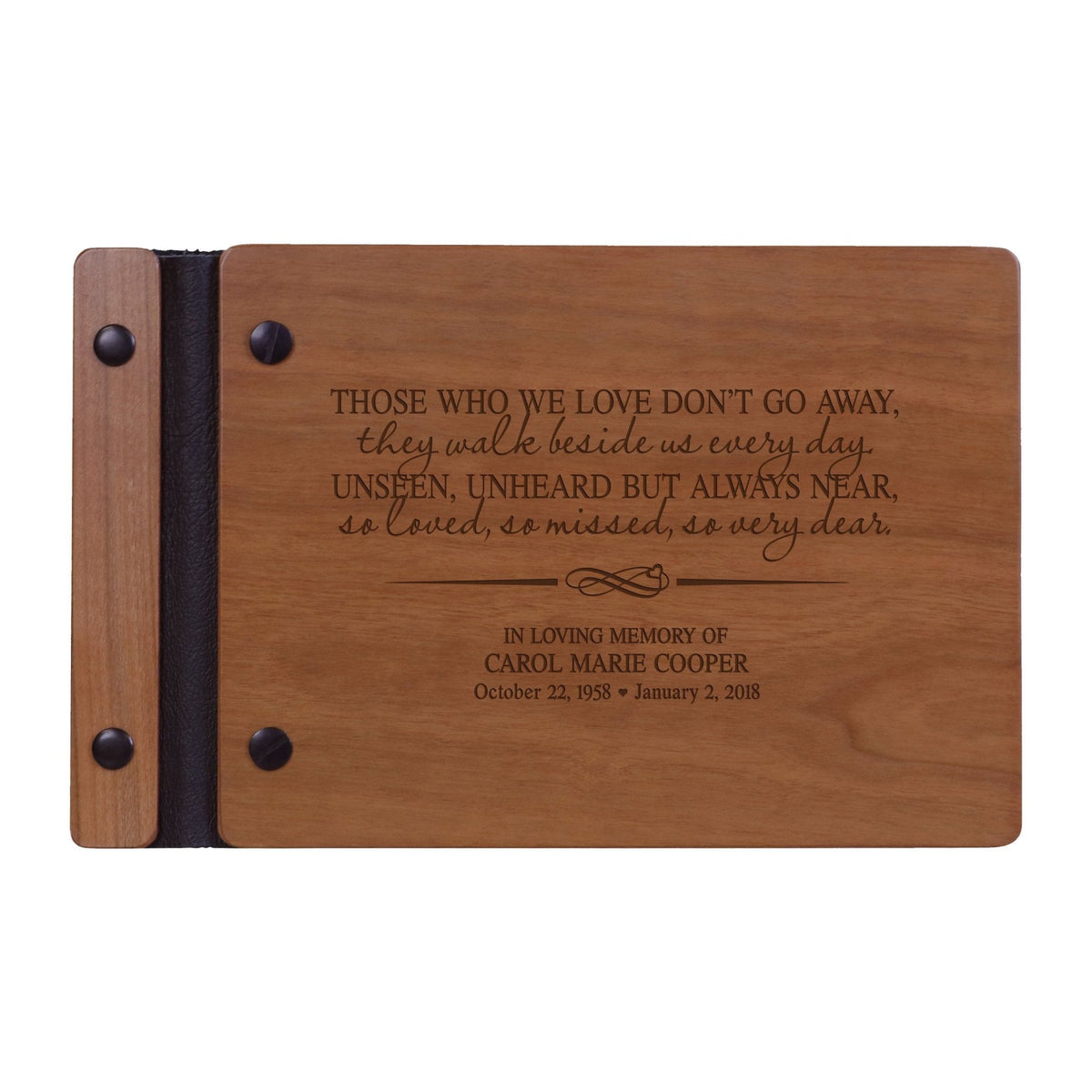 Personalized Wooden Funeral Guest Book For Memorial Service - In Memory Of A Life - LifeSong Milestones