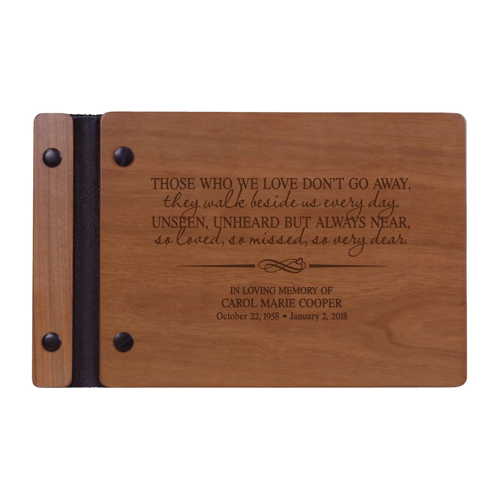 Personalized Wooden Funeral Guest Book For Memorial Service - In Memory Of A Life - LifeSong Milestones