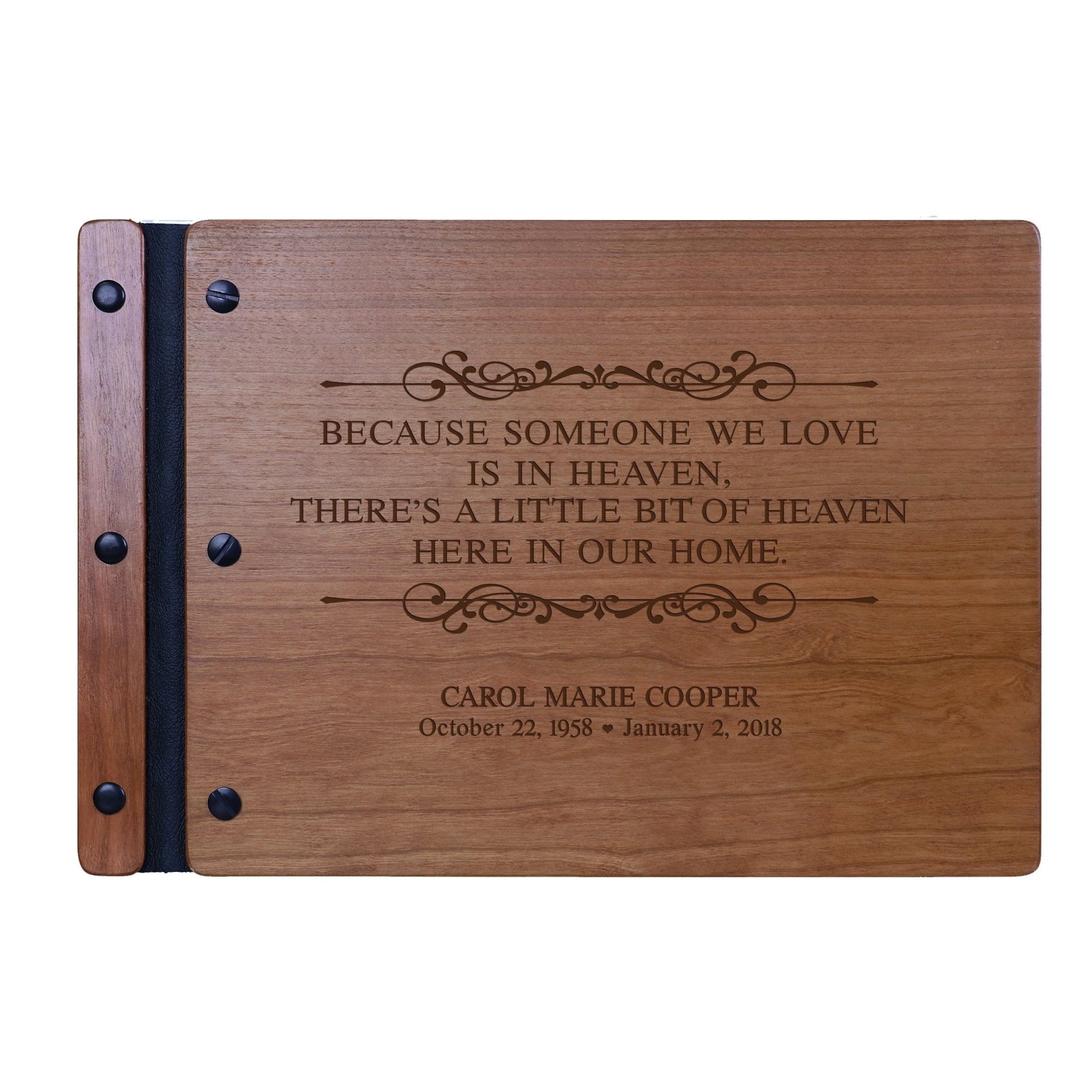 Personalized Wooden Funeral Guest Book For Memorial Service - In Memory Of A Life - LifeSong Milestones