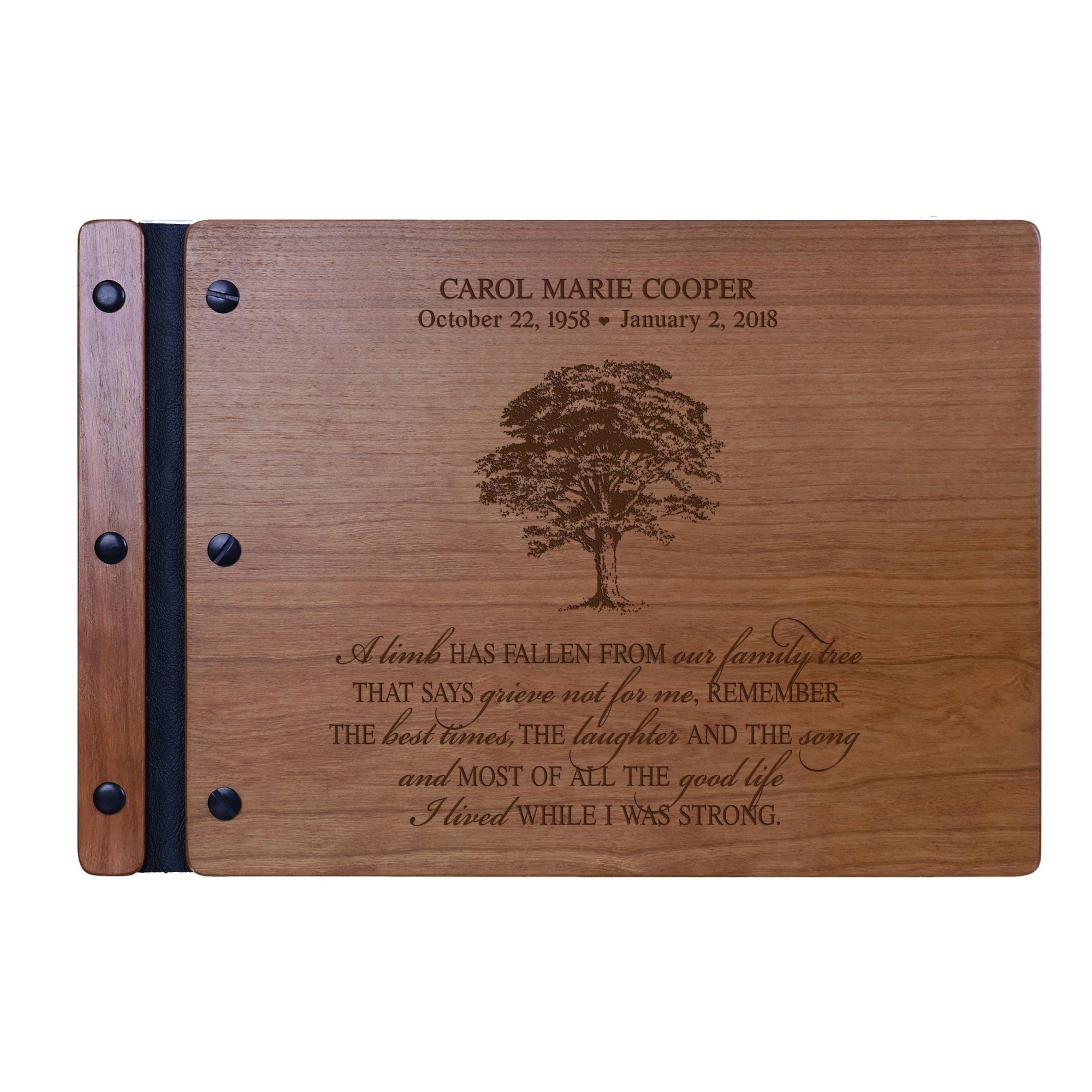 Personalized Wooden Funeral Guest Book For Memorial Service - In Memory Of A Life - LifeSong Milestones