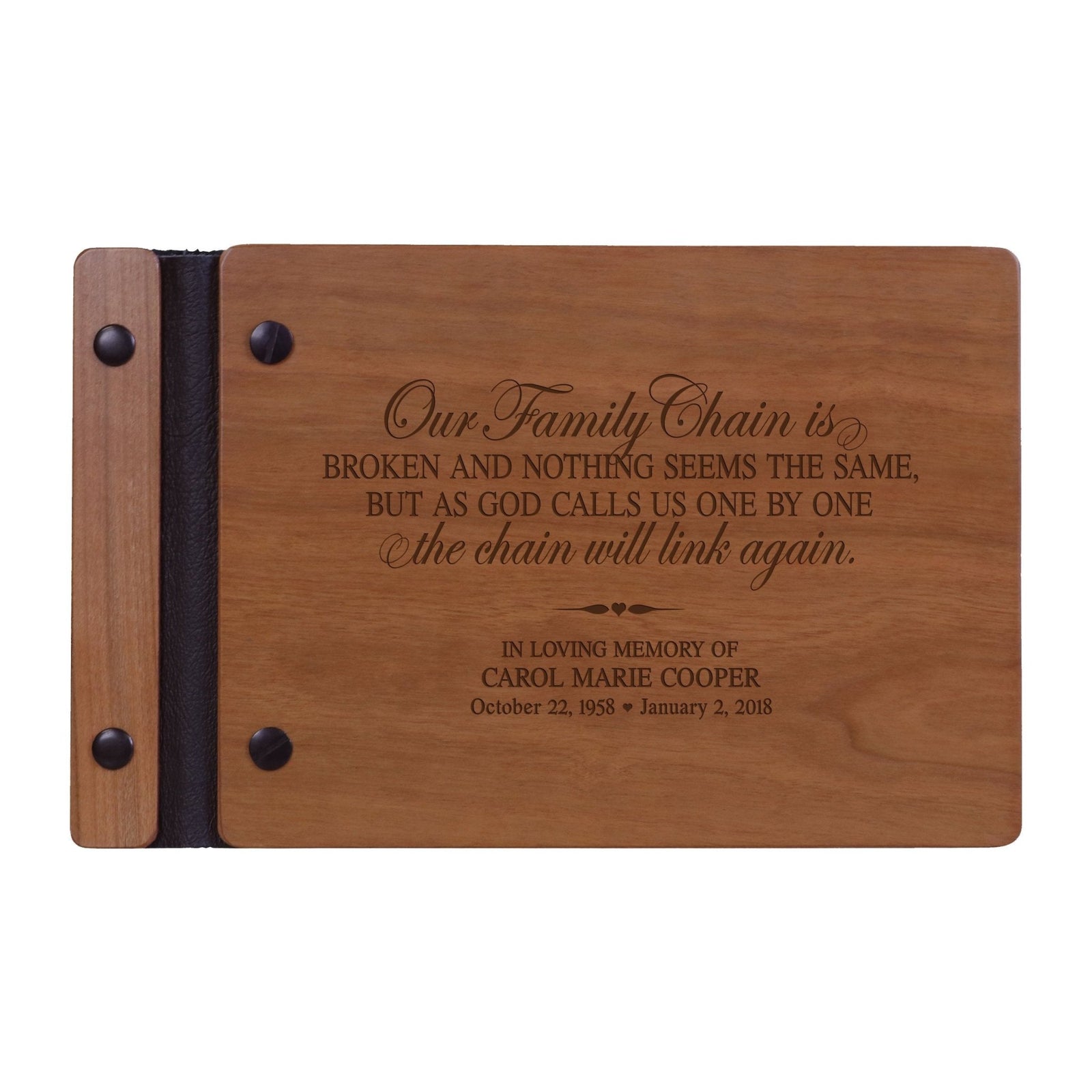Personalized Wooden Funeral Guest Book For Memorial Service - In Memory Of A Life - LifeSong Milestones