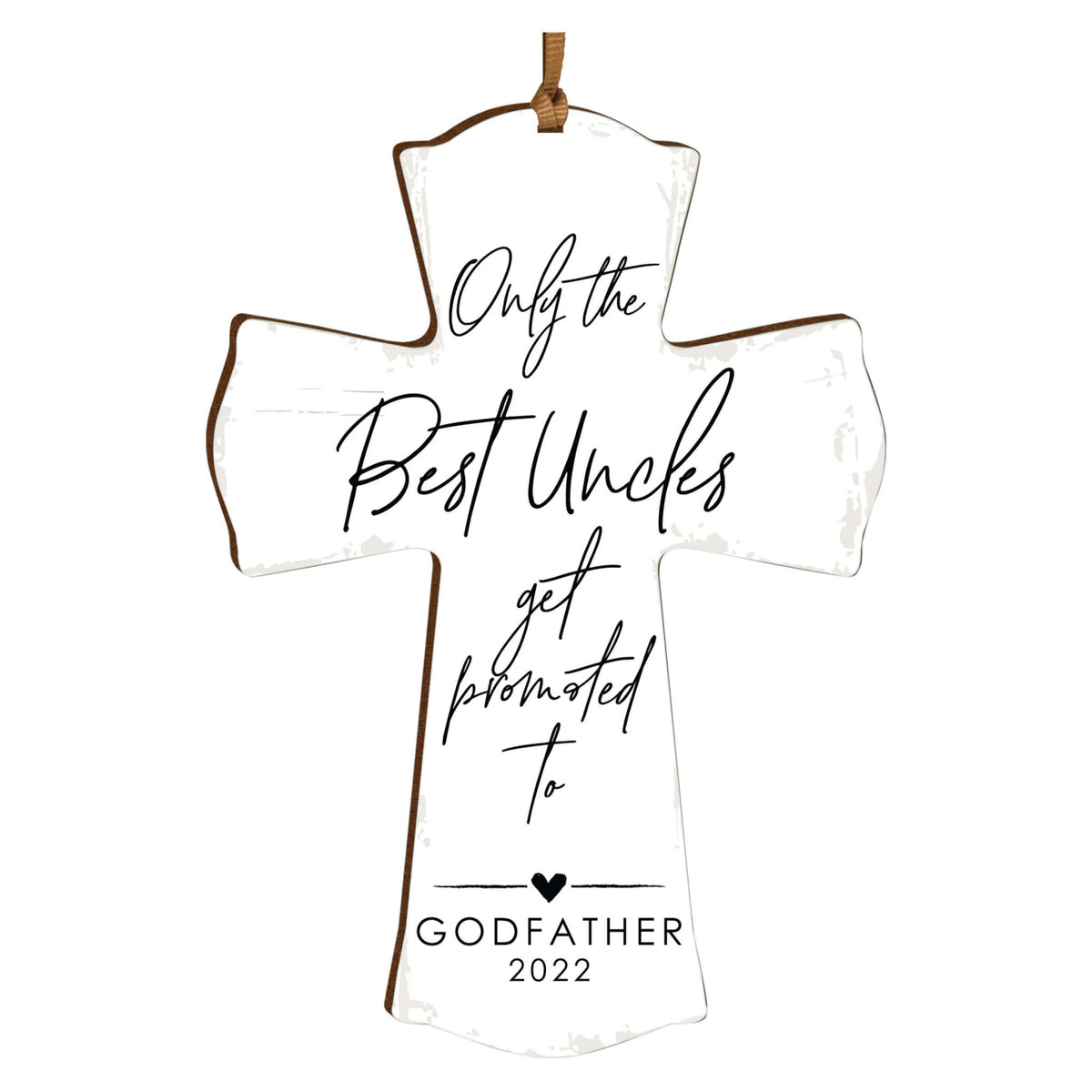 Personalized Wooden Hanging Mini Cross for Godfather - LifeSong Milestones