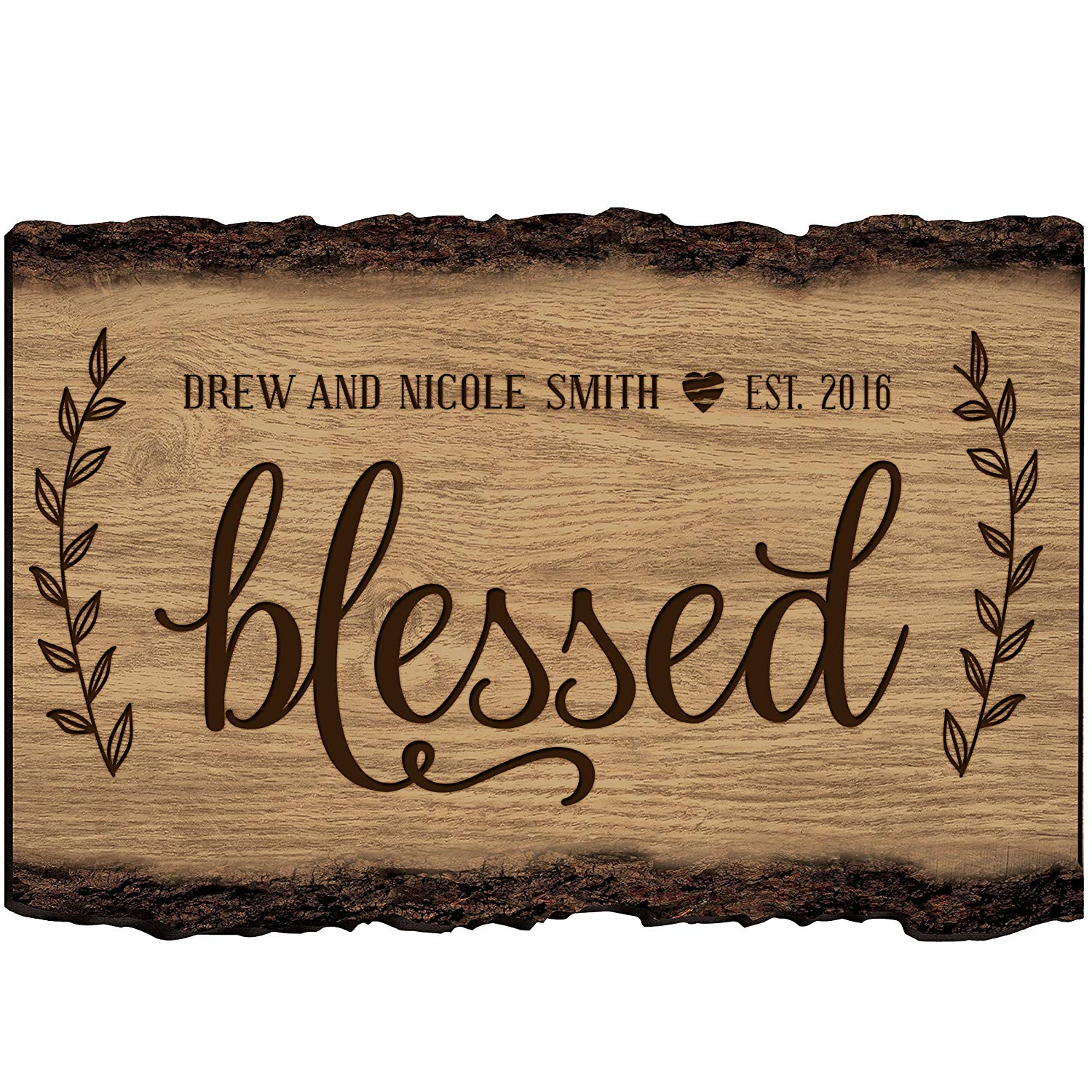 Personalized Wooden Housewarming Family Name Sign - Est. Year - LifeSong Milestones