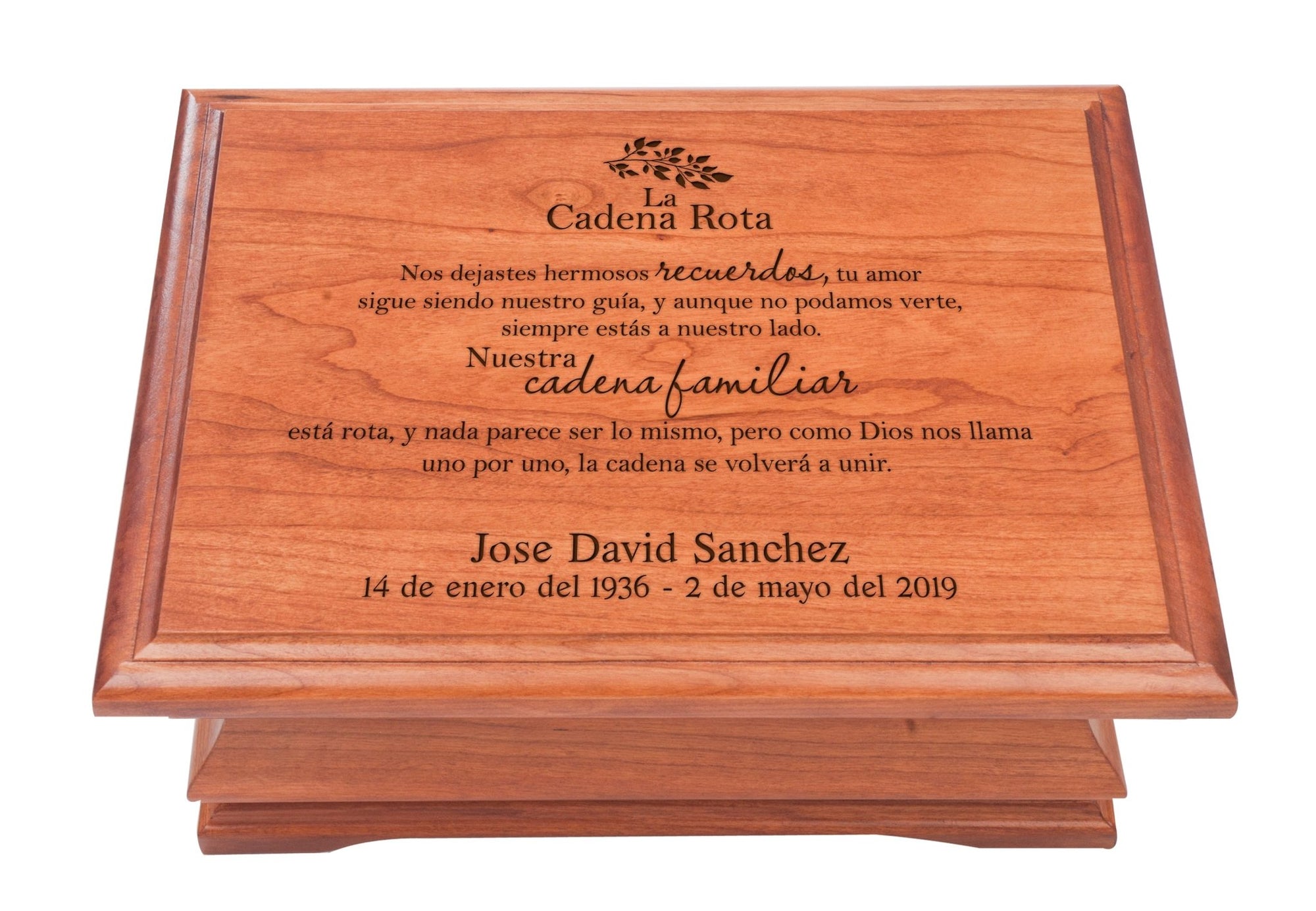 Personalized Wooden Jewelry Box - La Cadena Rota - LifeSong Milestones