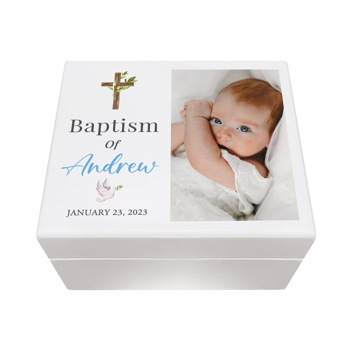 Personalized Wooden Keepsake Box for Baby Boy Girl| Baptism Baby Dedication Birthday Jewelry Keepsake Box - LifeSong Milestones