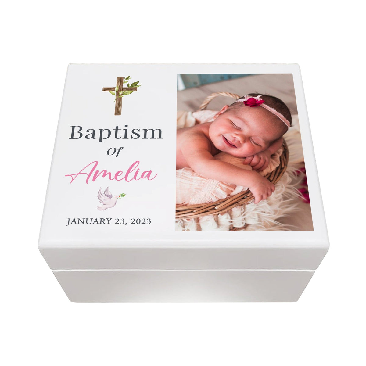 Personalized Wooden Keepsake Box for Baby Boy Girl| Baptism Baby Dedication Birthday Jewelry Keepsake Box - LifeSong Milestones