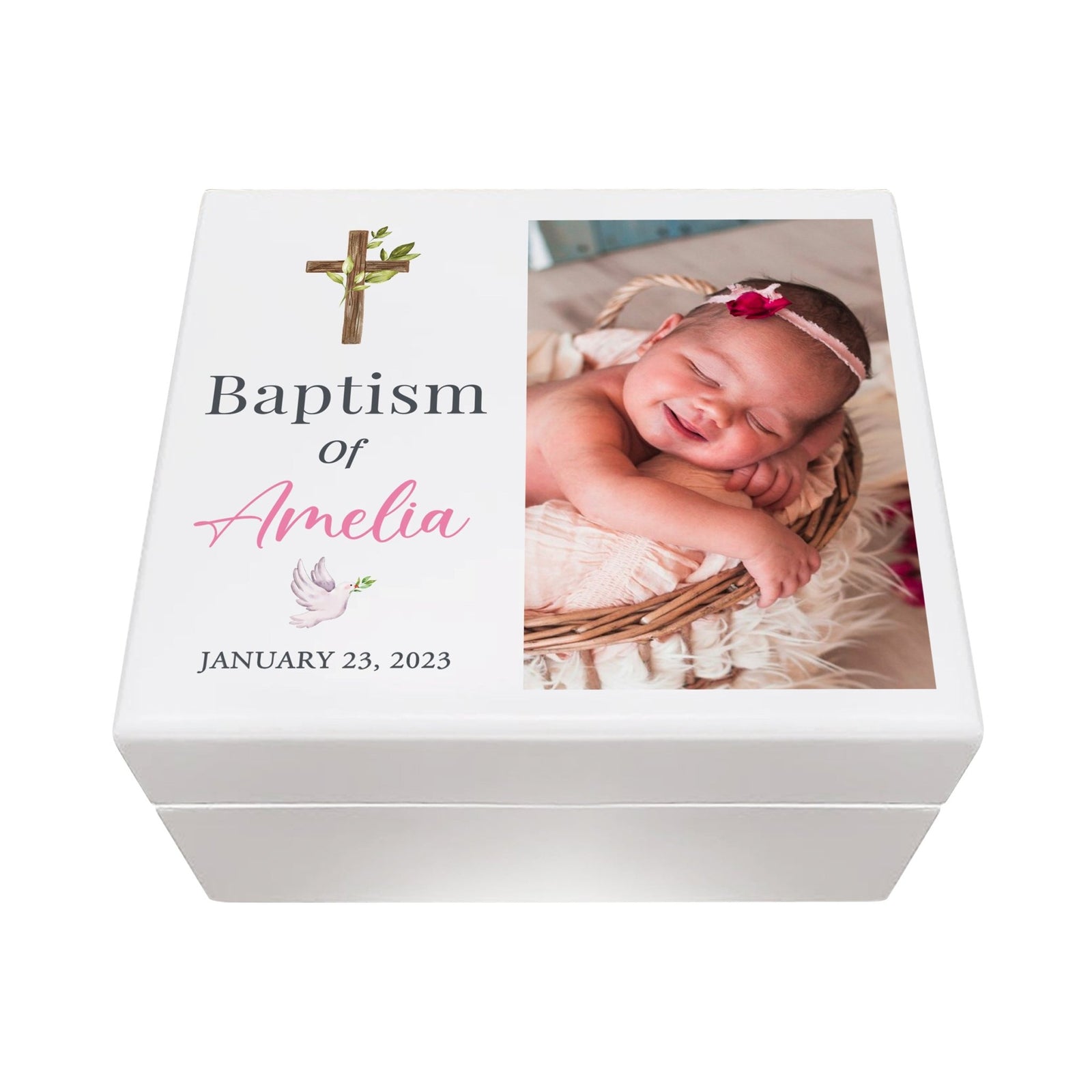 Personalized Wooden Keepsake Box for Baby Boy Girl| Baptism Baby Dedication Birthday Jewelry Keepsake Box - LifeSong Milestones