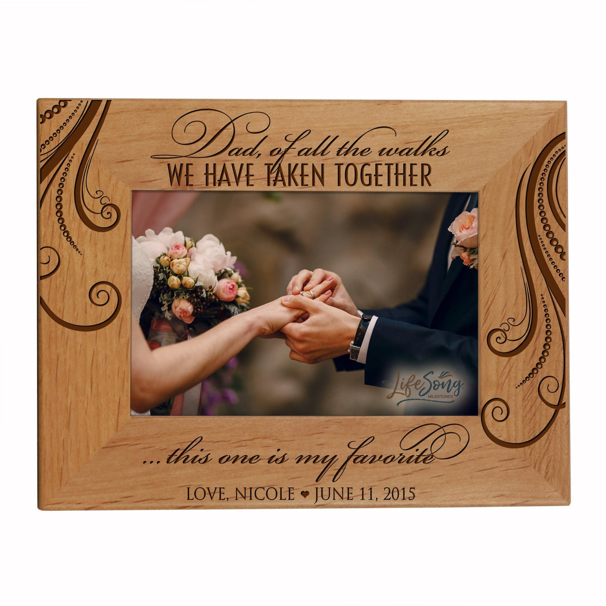 Personalized Wooden Marriage Picture Frames - Dad of All - LifeSong Milestones