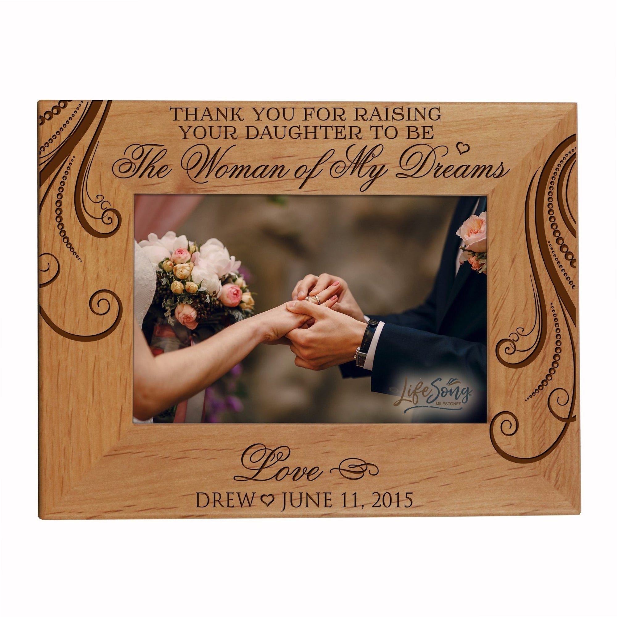 Personalized Wooden Marriage Picture Frames - Woman of my Dreams - LifeSong Milestones