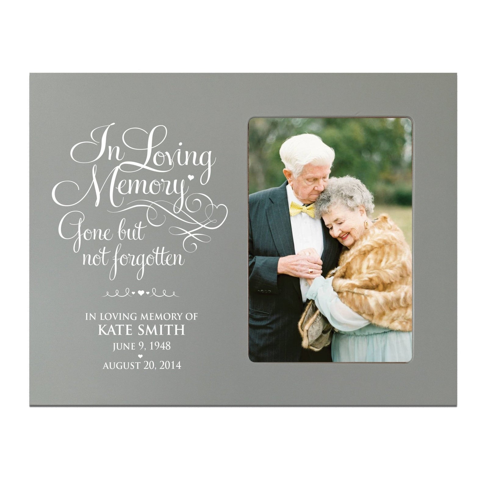Personalized Wooden Memorial 8x10 Picture Frame holds 4x6 phot Gone But Not Forgotten - LifeSong Milestones