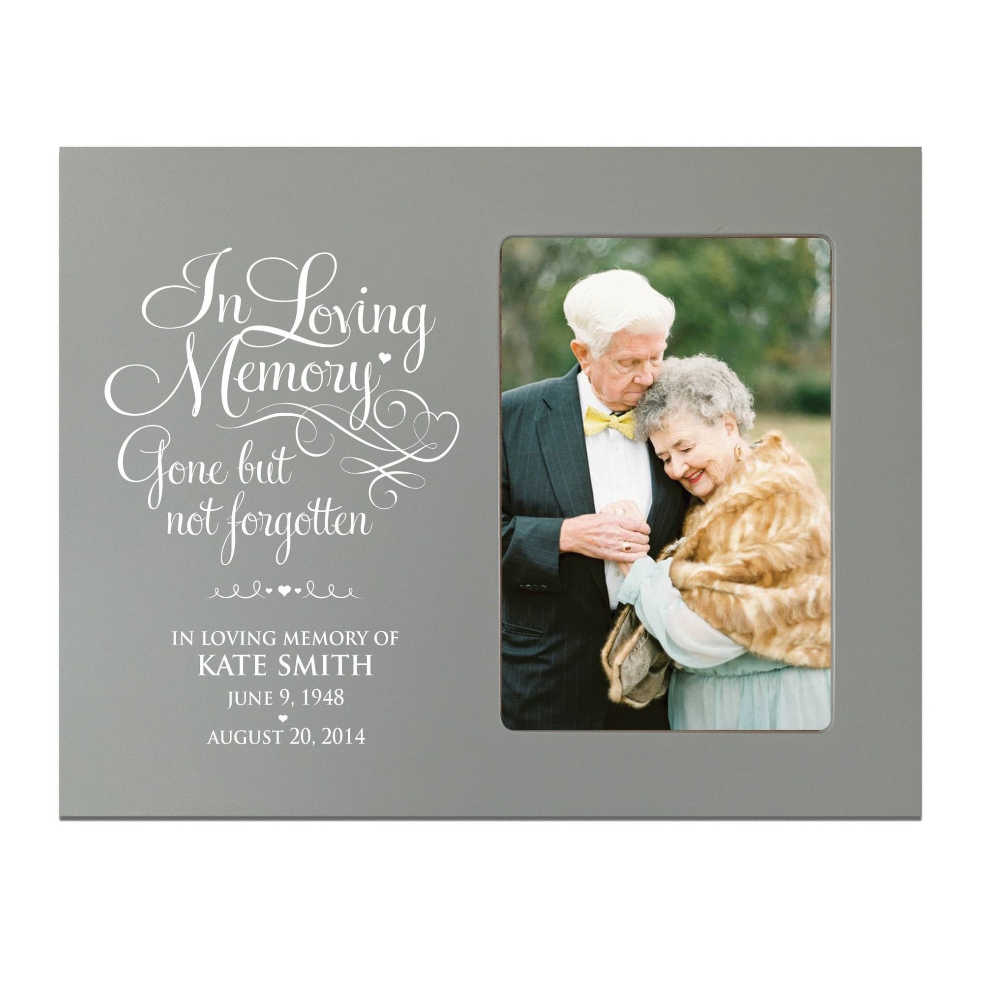 Personalized Wooden Memorial 8x10 Picture Frame holds 4x6 phot Gone But Not Forgotten - LifeSong Milestones