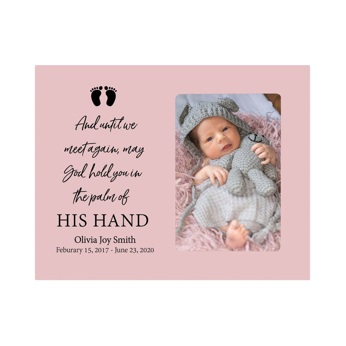 Personalized Wooden Memorial 8x10 Picture Frame holds 4x6 photo for Baby - Until We Meet Again - LifeSong Milestones