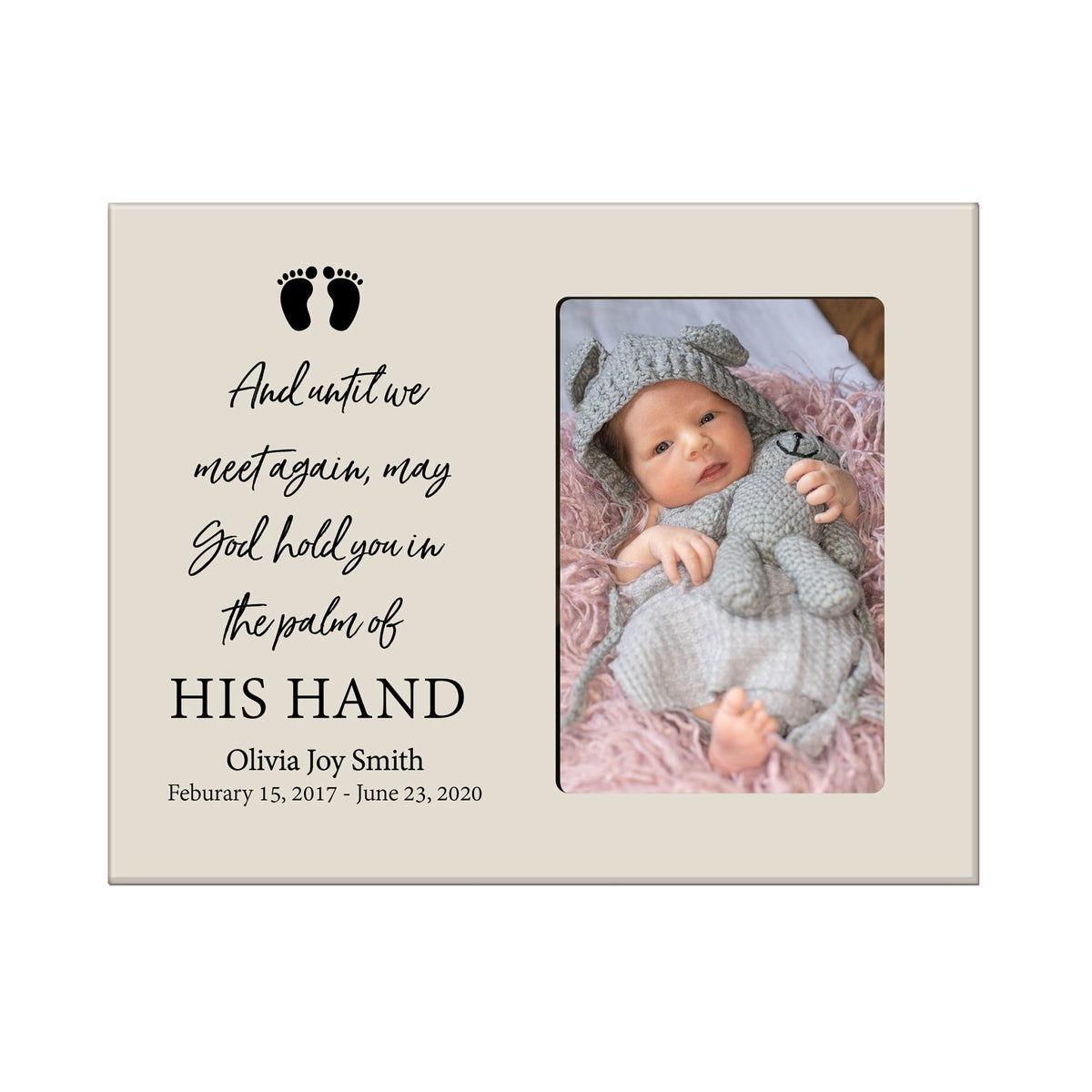 Personalized Wooden Memorial 8x10 Picture Frame holds 4x6 photo for Baby - Until We Meet Again - LifeSong Milestones