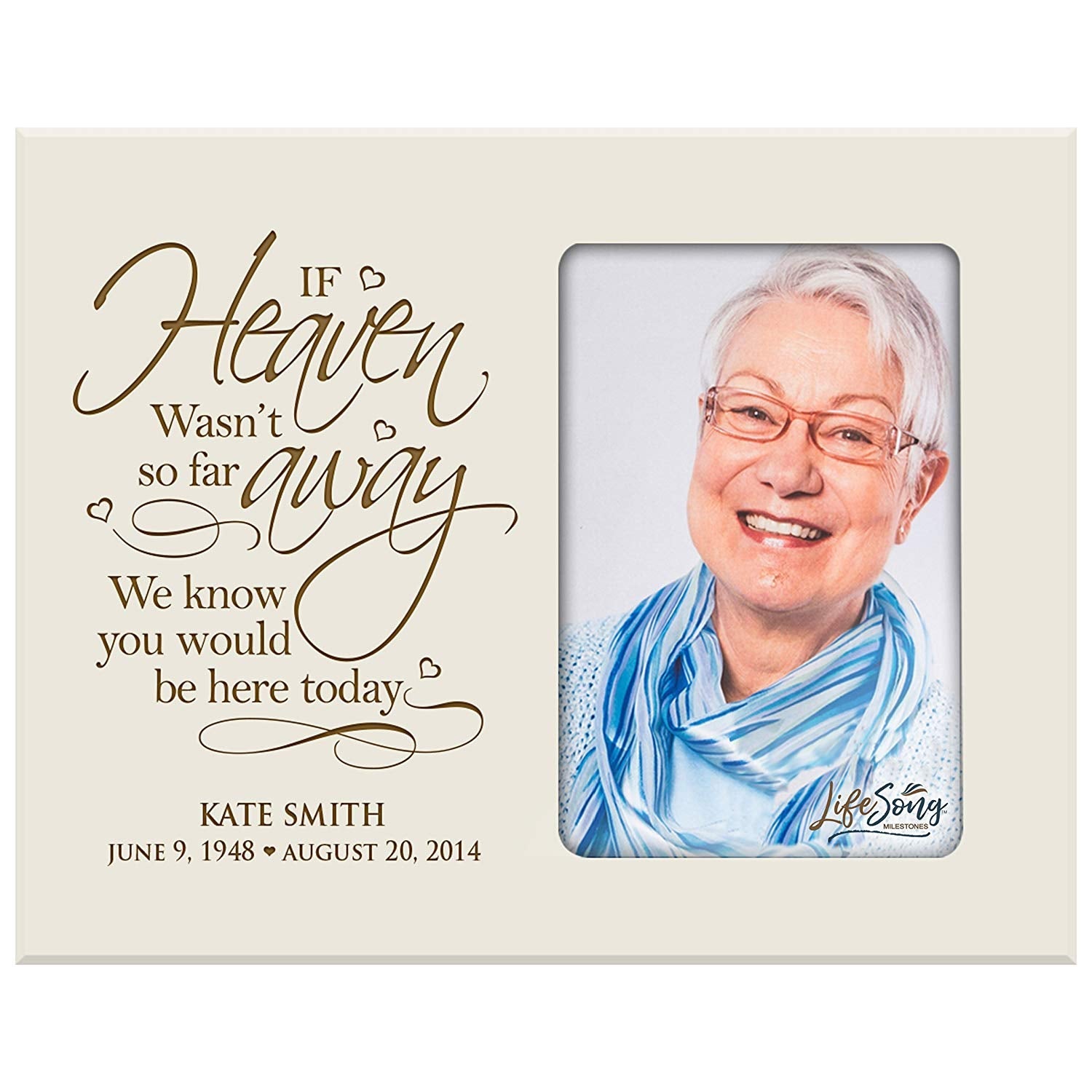 Personalized Wooden Memorial 8x10 Picture Frame holds 4x6 photo If Heaven Wasn't - LifeSong Milestones