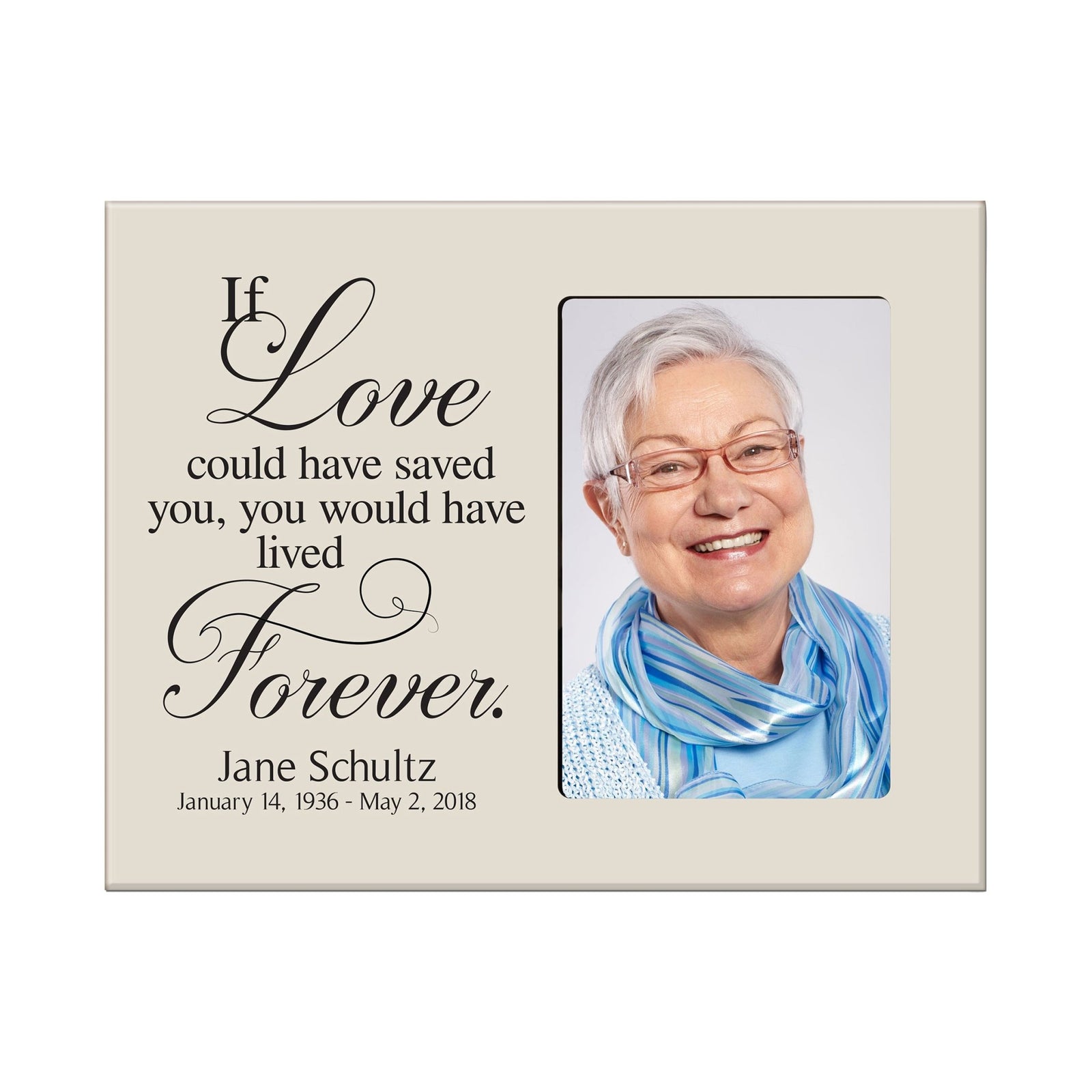 Personalized Wooden Memorial 8x10 Picture Frame holds 4x6 photo If Love Could Saved - LifeSong Milestones