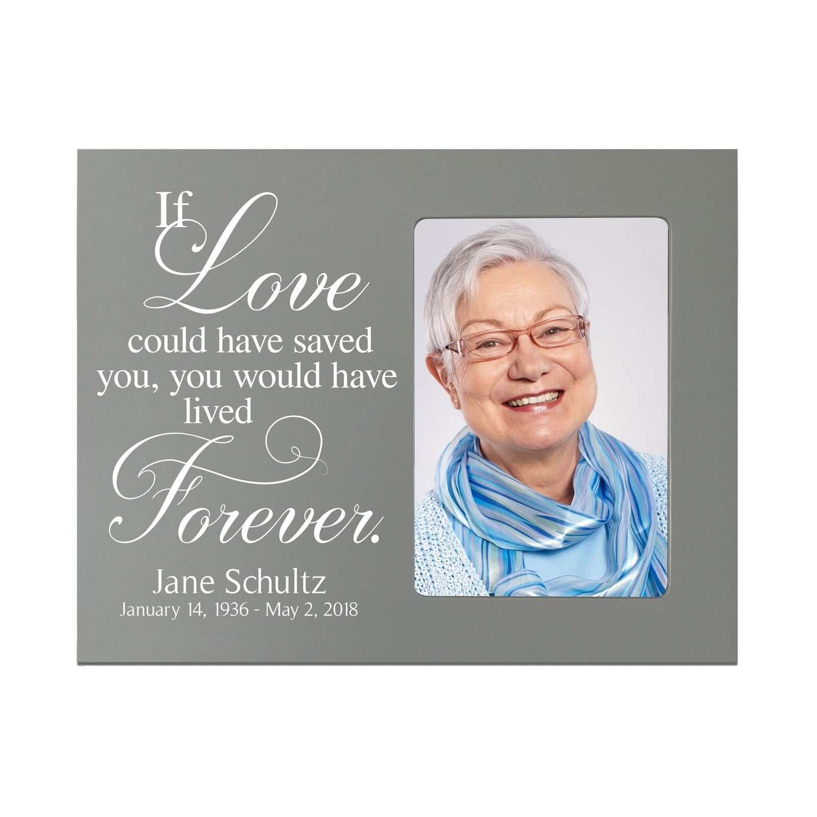 Personalized Wooden Memorial 8x10 Picture Frame holds 4x6 photo If Love Could Saved - LifeSong Milestones