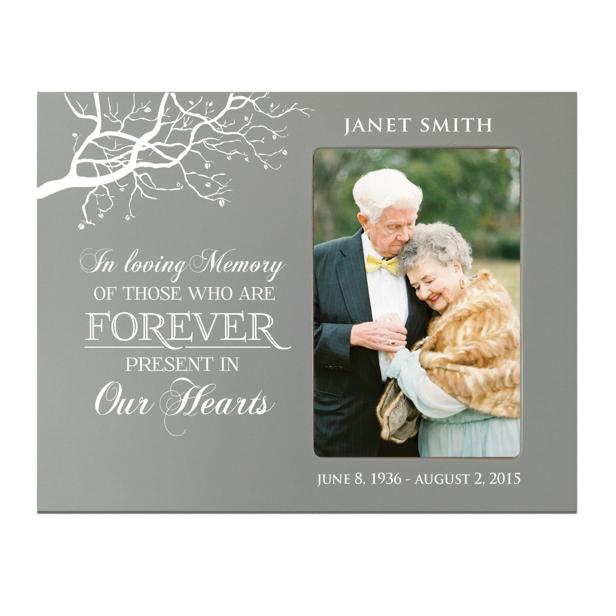 Personalized Wooden Memorial 8x10 Picture Frame holds 4x6 photo In Loving Memory - LifeSong Milestones