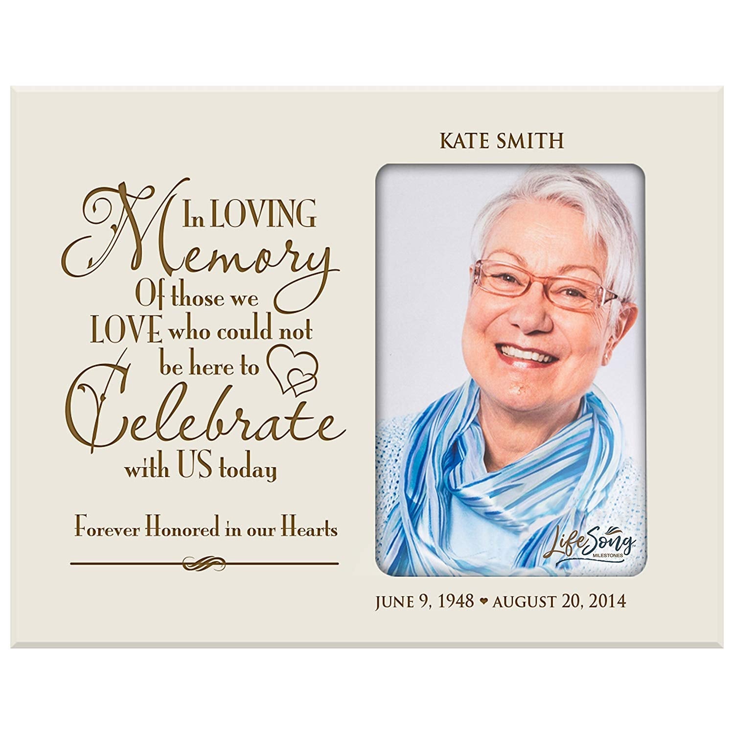 Personalized Wooden Memorial 8x10 Picture Frame holds 4x6 photo In Loving Memory - LifeSong Milestones