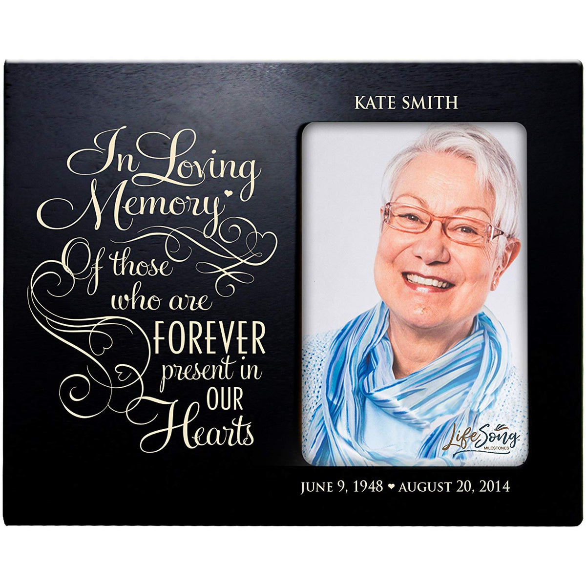 Personalized Wooden Memorial 8x10 Picture Frame holds 4x6 photo In Loving Memory - LifeSong Milestones