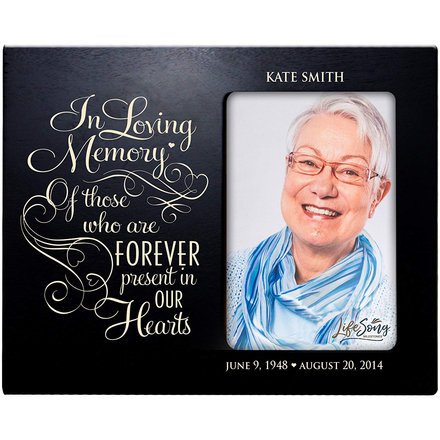 Personalized Wooden Memorial 8x10 Picture Frame holds 4x6 photo In Loving Memory - LifeSong Milestones