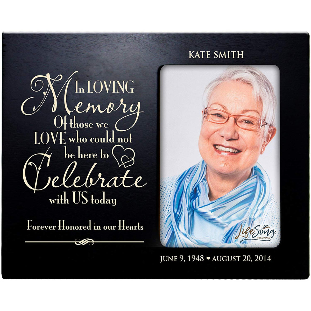 Personalized Wooden Memorial 8x10 Picture Frame holds 4x6 photo In Loving Memory - LifeSong Milestones