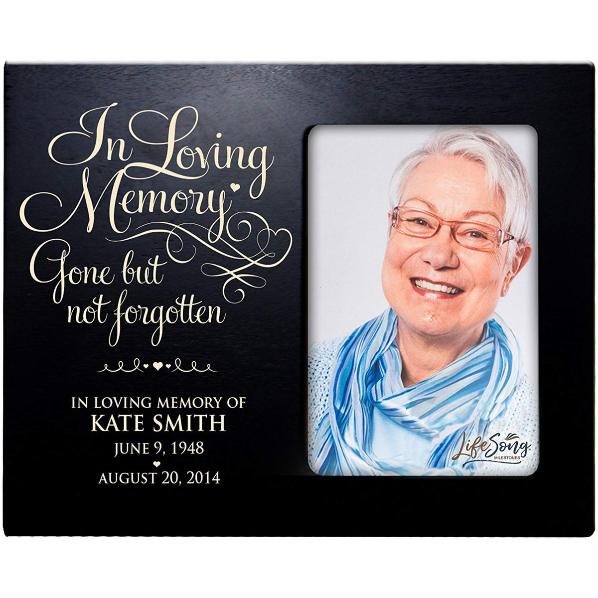 Personalized Wooden Memorial 8x10 Picture Frame holds 4x6 photo In Loving Memory - LifeSong Milestones