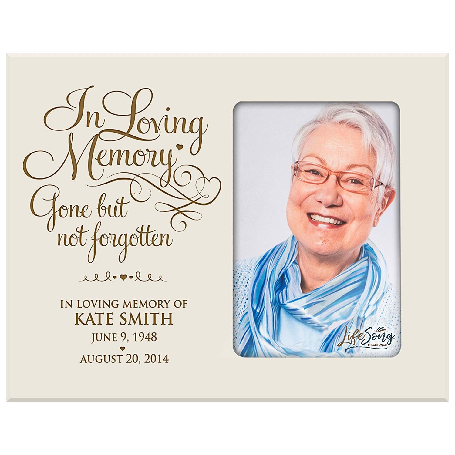 Personalized Wooden Memorial 8x10 Picture Frame holds 4x6 photo In Loving Memory - LifeSong Milestones