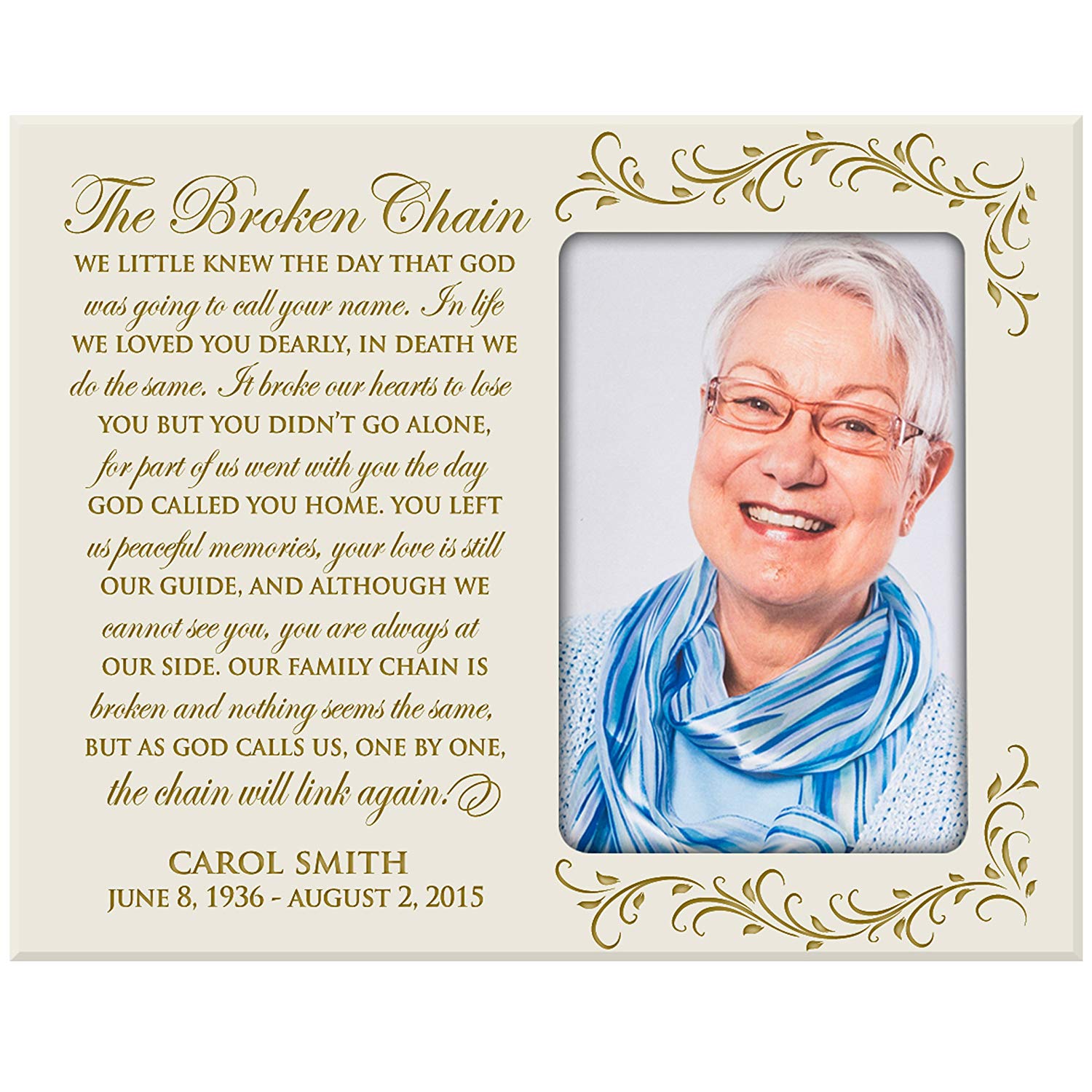 Personalized Wooden Memorial 8x10 Picture Frame holds 4x6 photo In Loving Memory - LifeSong Milestones