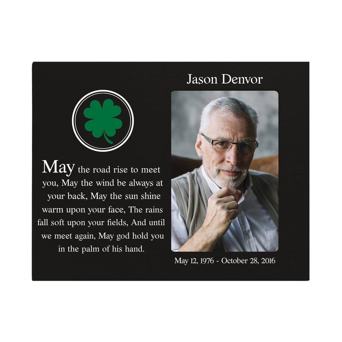 Personalized Wooden Memorial 8x10 Picture Frame holds 4x6 photo May The Road - LifeSong Milestones