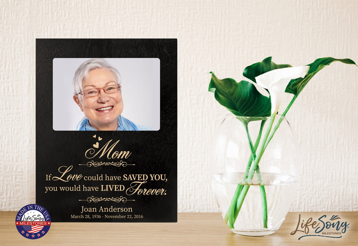 Personalized Wooden Memorial 8x10 Picture Frame holds 4x6 photo Mom, If Love Could - LifeSong Milestones