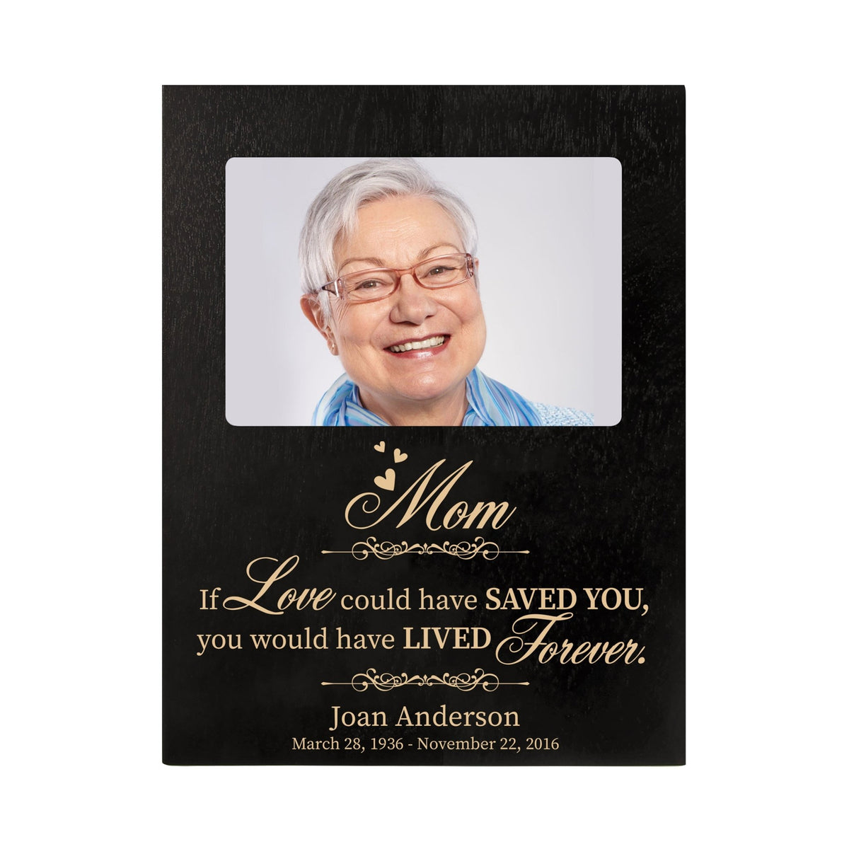 Personalized Wooden Memorial 8x10 Picture Frame holds 4x6 photo Mom, If Love Could - LifeSong Milestones
