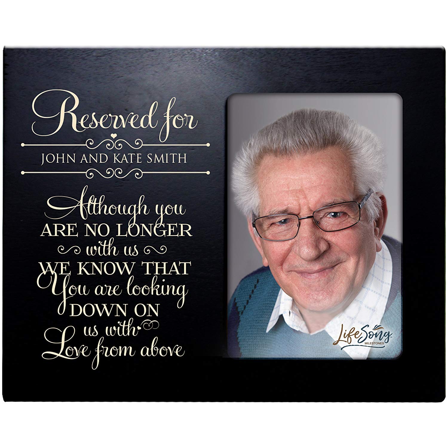 Personalized Wooden Memorial 8x10 Picture Frame holds 4x6 photo No Longer With Us - LifeSong Milestones