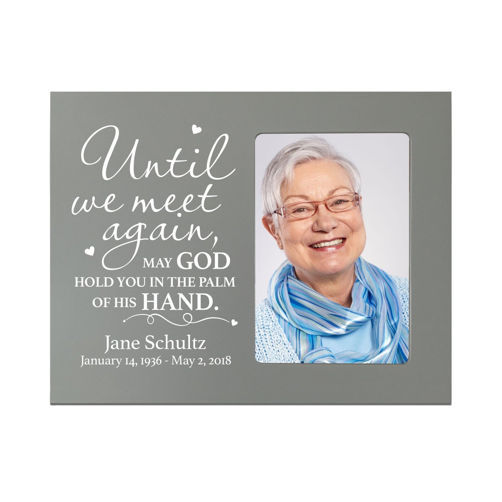Personalized Wooden Memorial 8x10 Picture Frame holds 4x6 photo Until We Meet Again - LifeSong Milestones