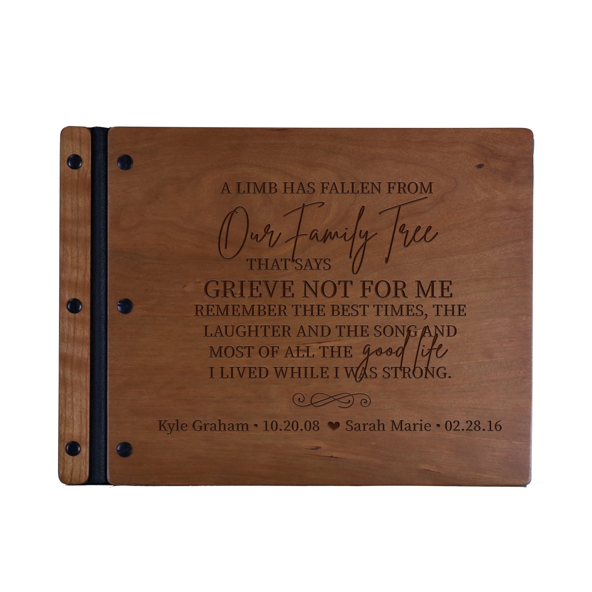 Personalized Wooden Memorial Guestbook 13.375" x 10" x .75" - A Limb Has Fallen - LifeSong Milestones