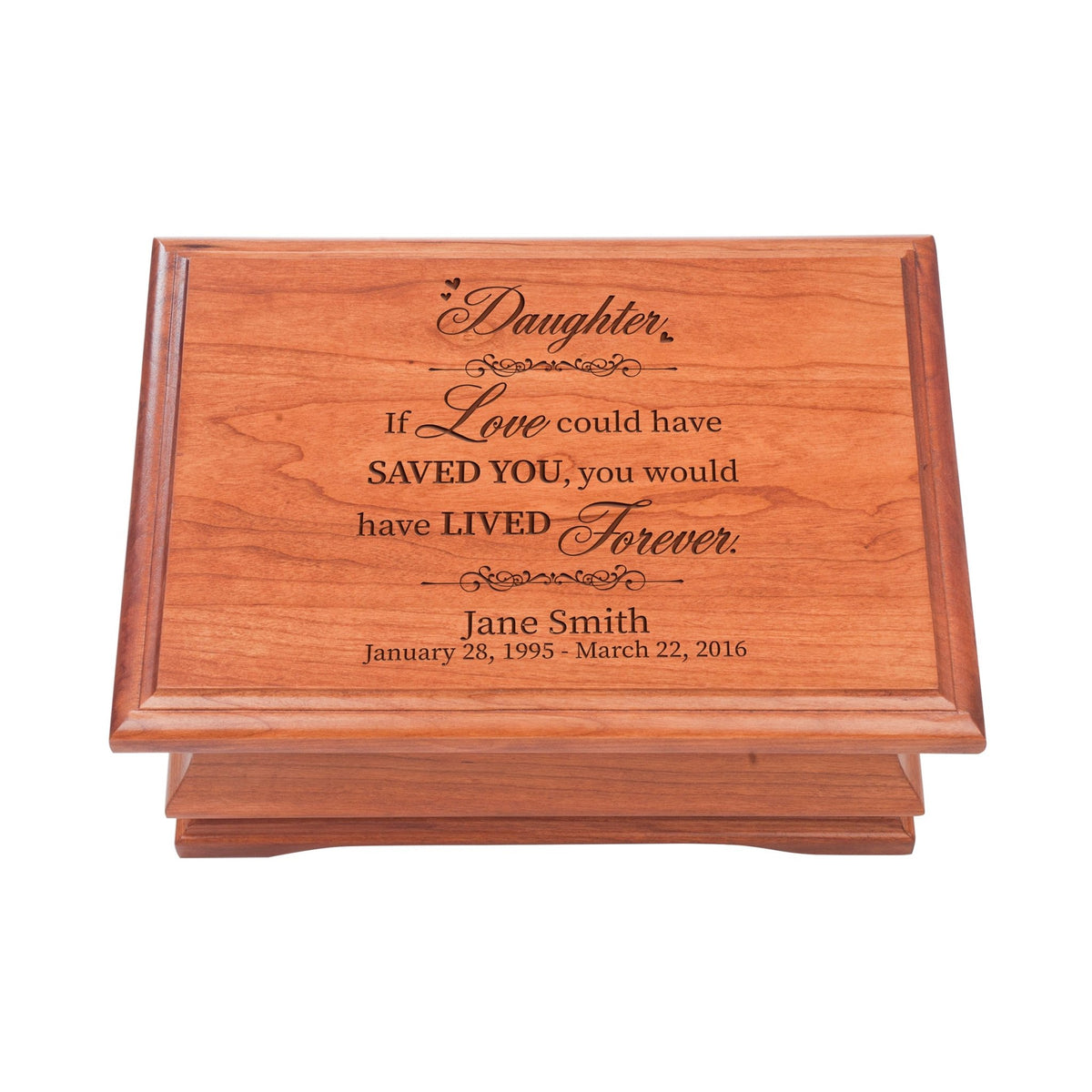 Personalized Wooden Memorial Jewelry Box Organizer 11.5x8.25 – If Love Could Have - LifeSong Milestones